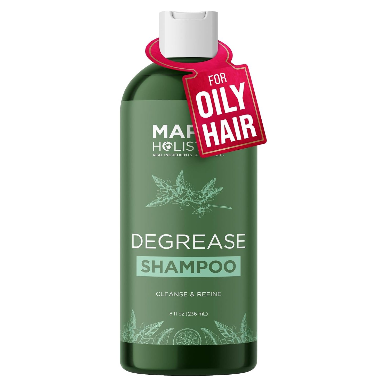 Vegan Degrease Shampoo - Sulphate & Paraben Free Deep Cleansing for Oily Hair & Scalp - Clarifying Essential Oils - 236mL