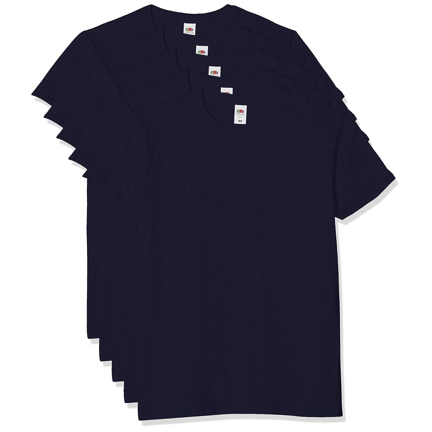 Fruit of the Loom Men's Iconic, lightweight Ringspun Tee, 5 Pack T-Shirt, Blue (Deep Navy Az), XX-Large (Size:2XL) (pack of 5)
