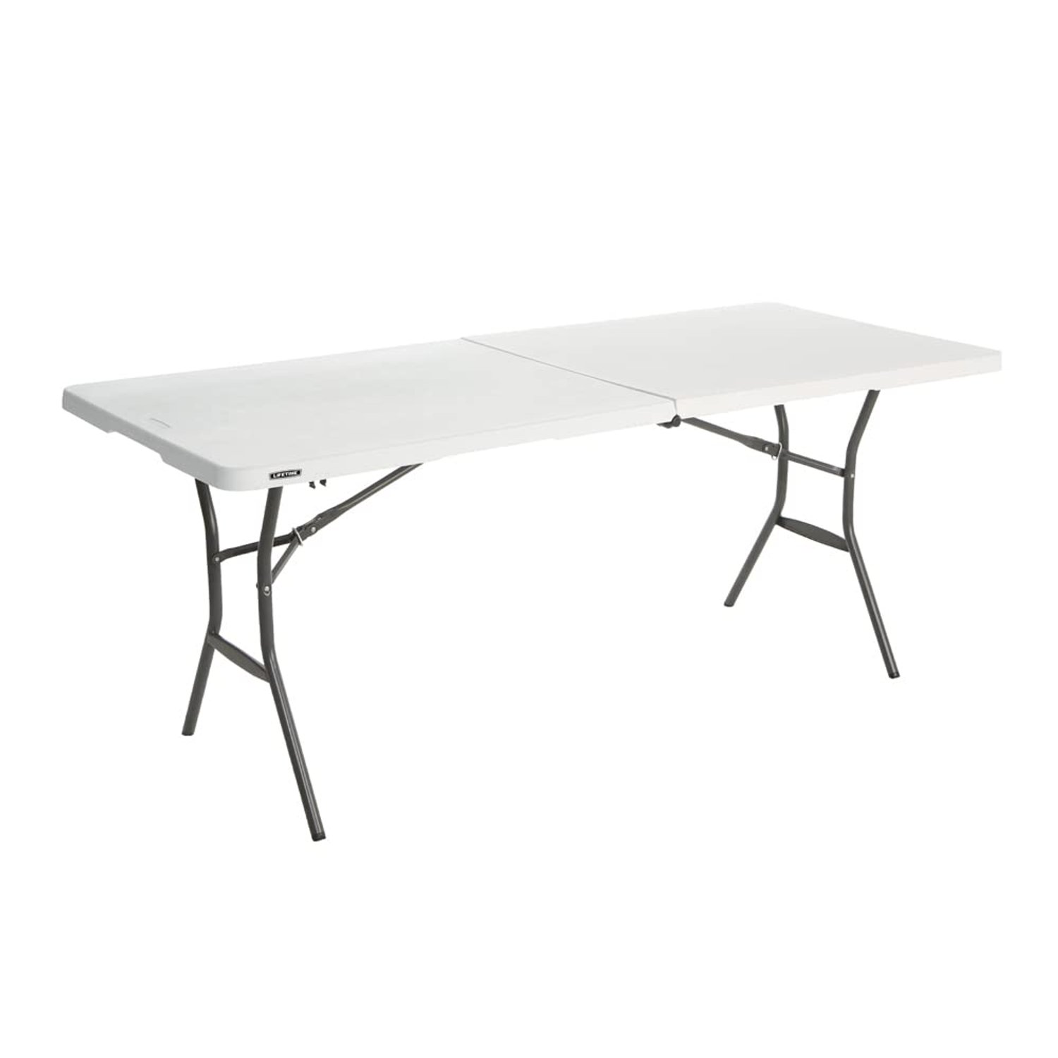 LIFETIME 6 ft/1.83 m Essential Fold-in-Half Table, White Granite