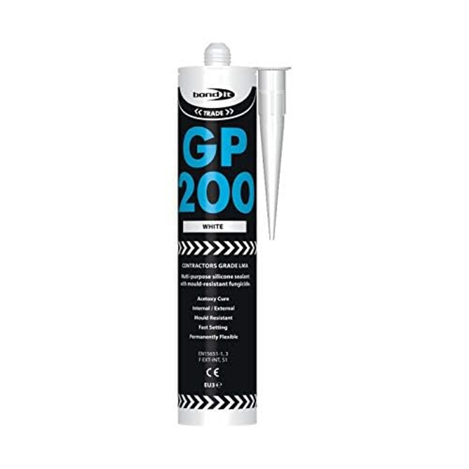 12 x Bond It White GP200 Contractors Grade LMA Silicone Sealant High Modulus Kitchen Bathroom