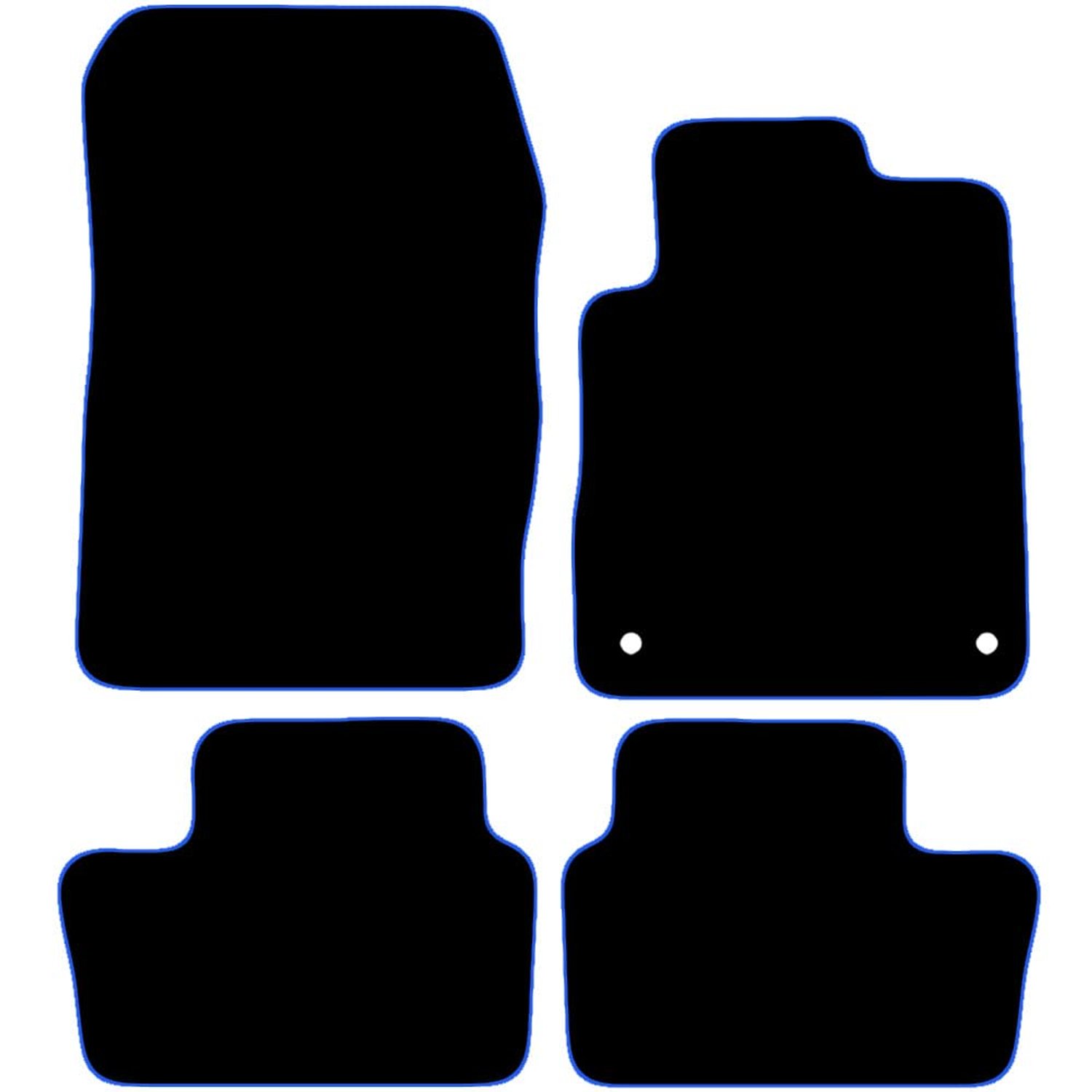Nissan JUKE 2020 Onwards 4pc Set Car Mats UK-Made Tailored Fit Carpet Floor Mats Full Coverage Compatible Accessory Blue Trim