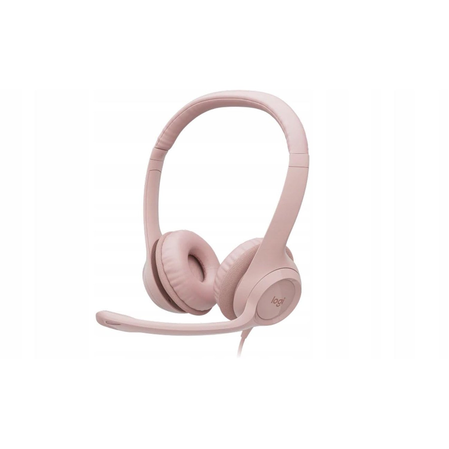 Logitech H390 Wired Headset for PC/Laptop, Stereo Headphones with Noise Cancelling Microphone, USB-A, In-Line Controls, Works with Chromebook - Rose