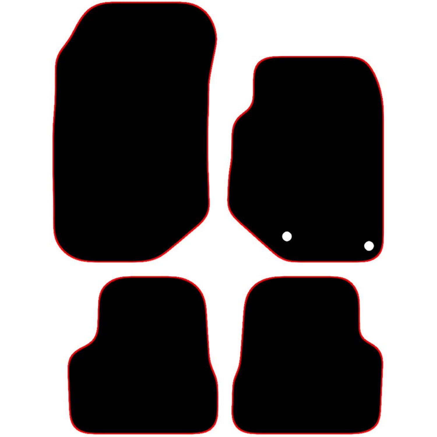 Carsio Carpet Car Mats For Vauxhall Corsa F 2020+ Onwards Tailored Fit Floor Mat Set Complete Accessory Black Custom Fitted - All Weather, Anti-Slip Backing & Red Trim