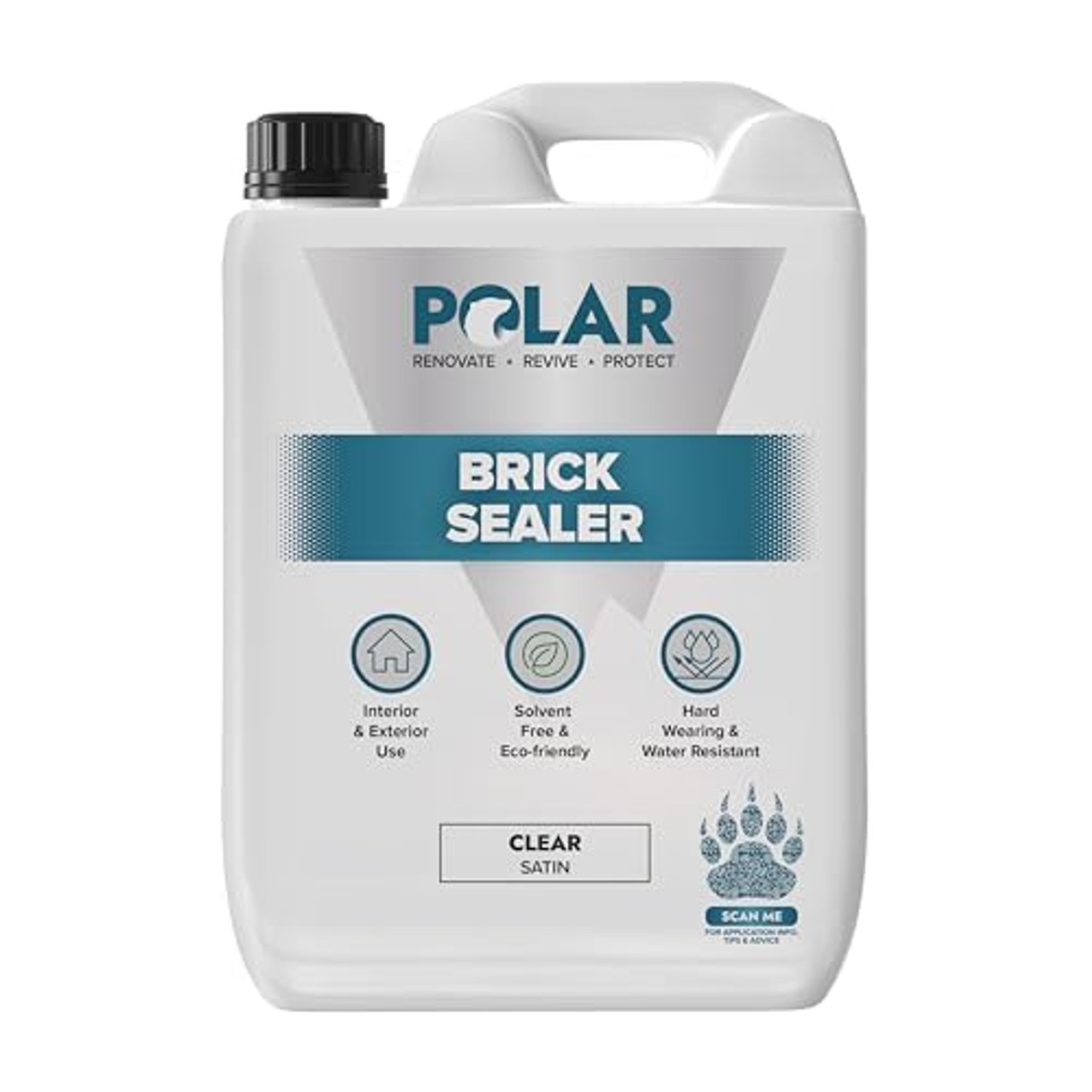 Polar Dust Proof Brick Sealer - 5 Litres | Protect Interior & Exterior Surfaces | Quick-Drying Brick Sealant for Brick & Masonry Floors & Walls | Attractive Sheen Finish | Easy Application