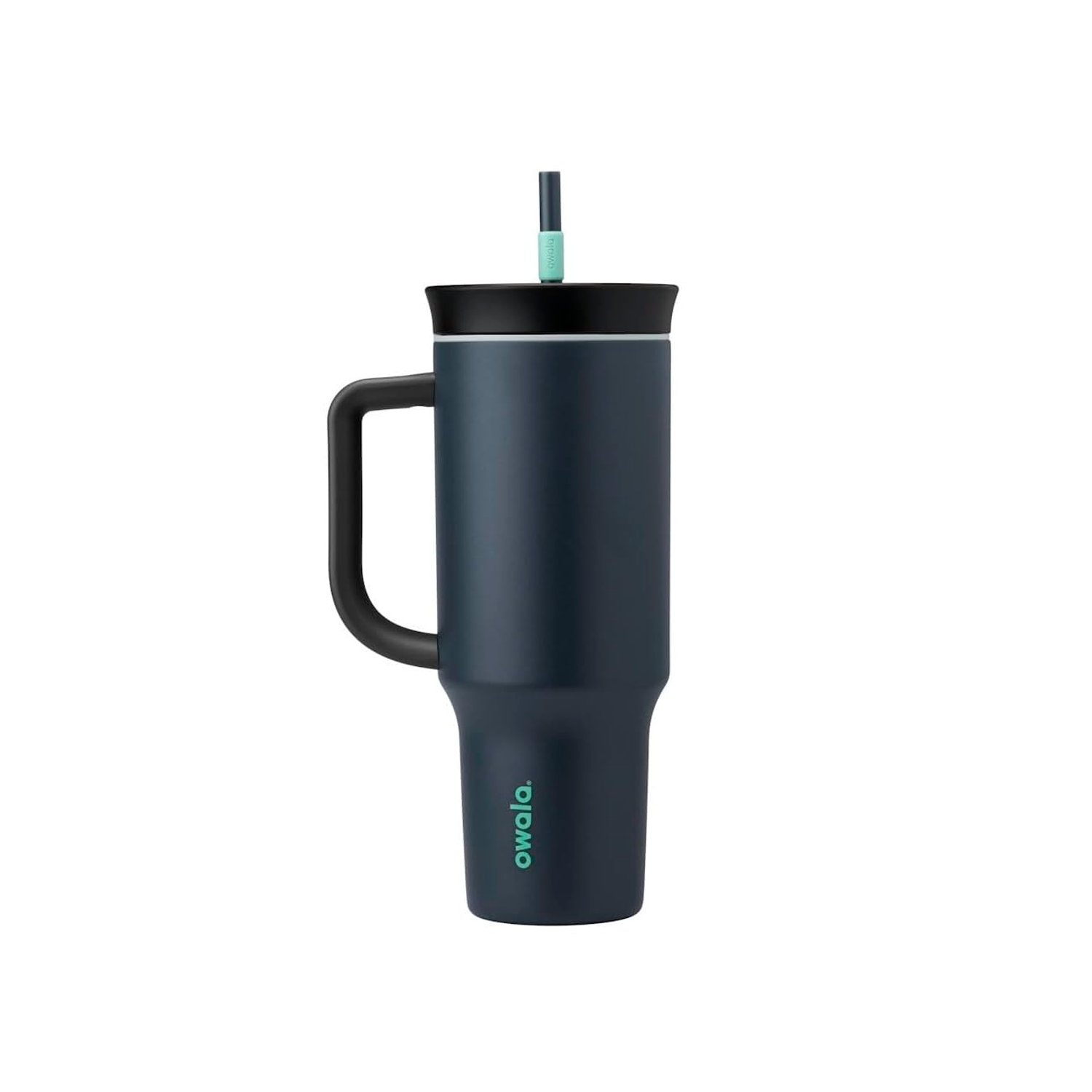 Owala Stainless Steel Triple Layer Insulated Travel Tumbler with Spill-Resistant Lid, Straw, and Carry Handle, 1185ml, Gray (Foggy Tide)