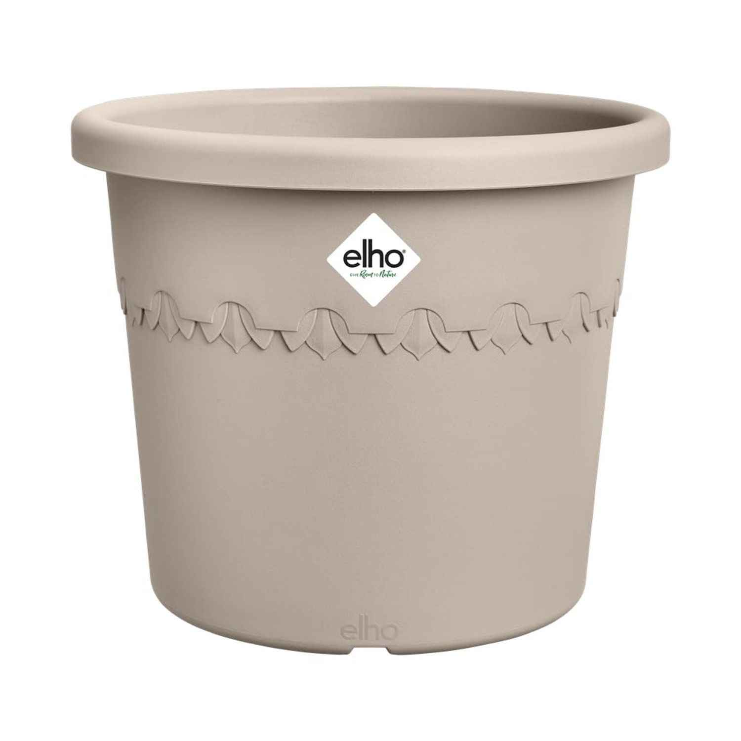 elho Algarve Cilindro Wheels 58cm - Large Plant Pot Outdoor - Planters - 100% Recycled Plastic - Ø 58.2 x H 48.8 cm - Beige/Mushroom Beige