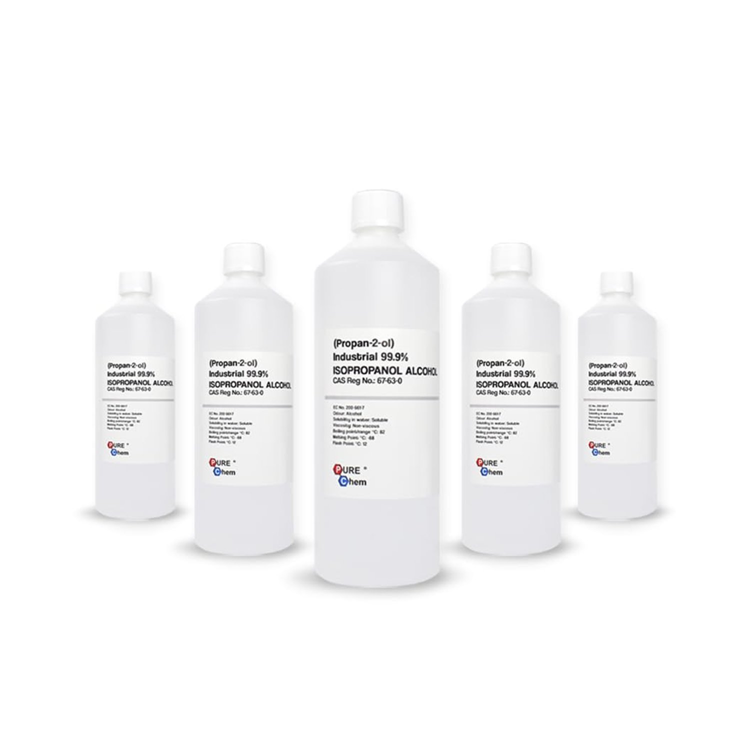 Isopropanol Alcohol IPA 99.99% - Pure Chem (White) 5 x 1L Bottles