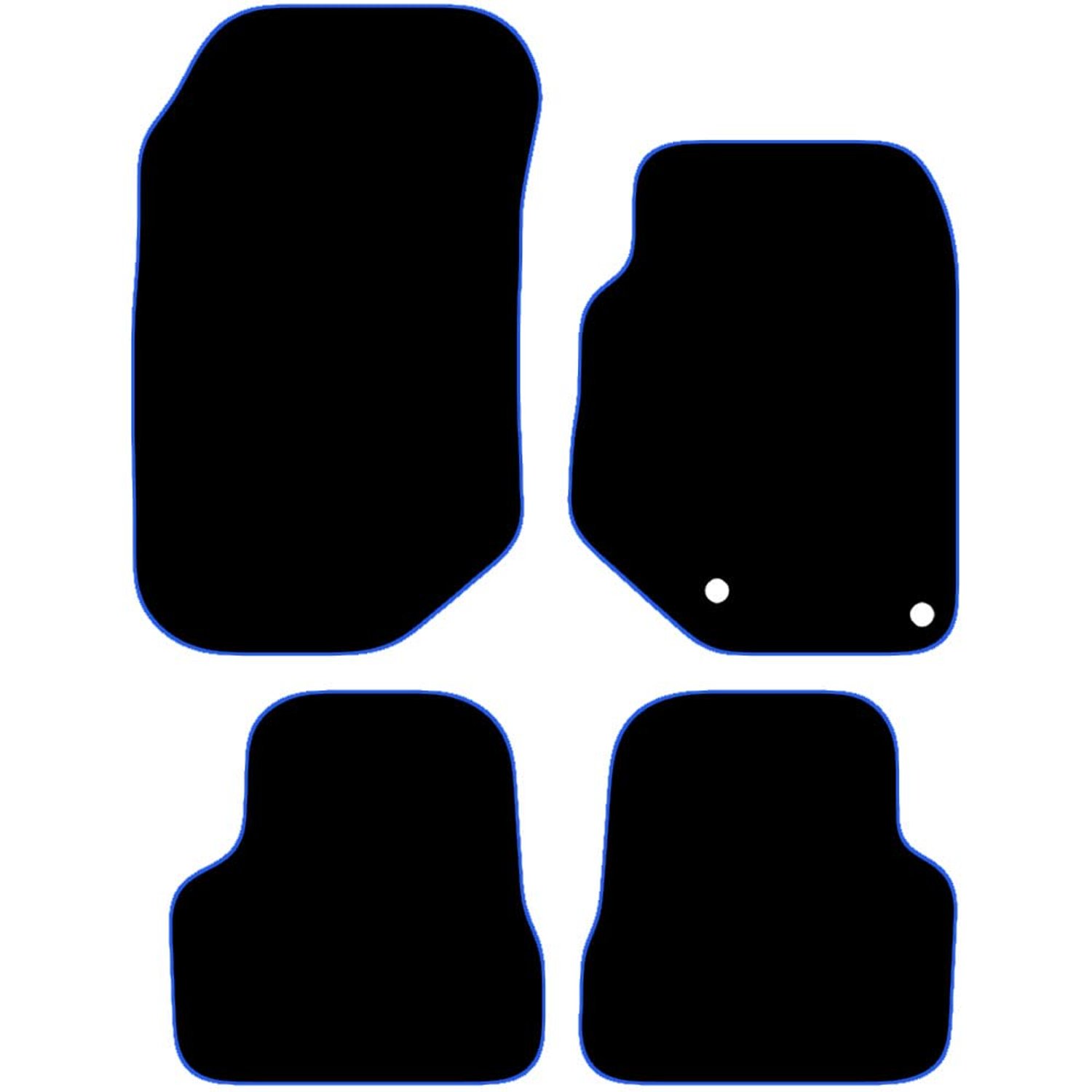 Carsio Carpet Car Mats For Vauxhall Corsa F 2020+ Onwards Tailored Fit Floor Mat Set Complete Accessory Black Custom Fitted - All Weather, Anti-Slip Backing & Blue Trim