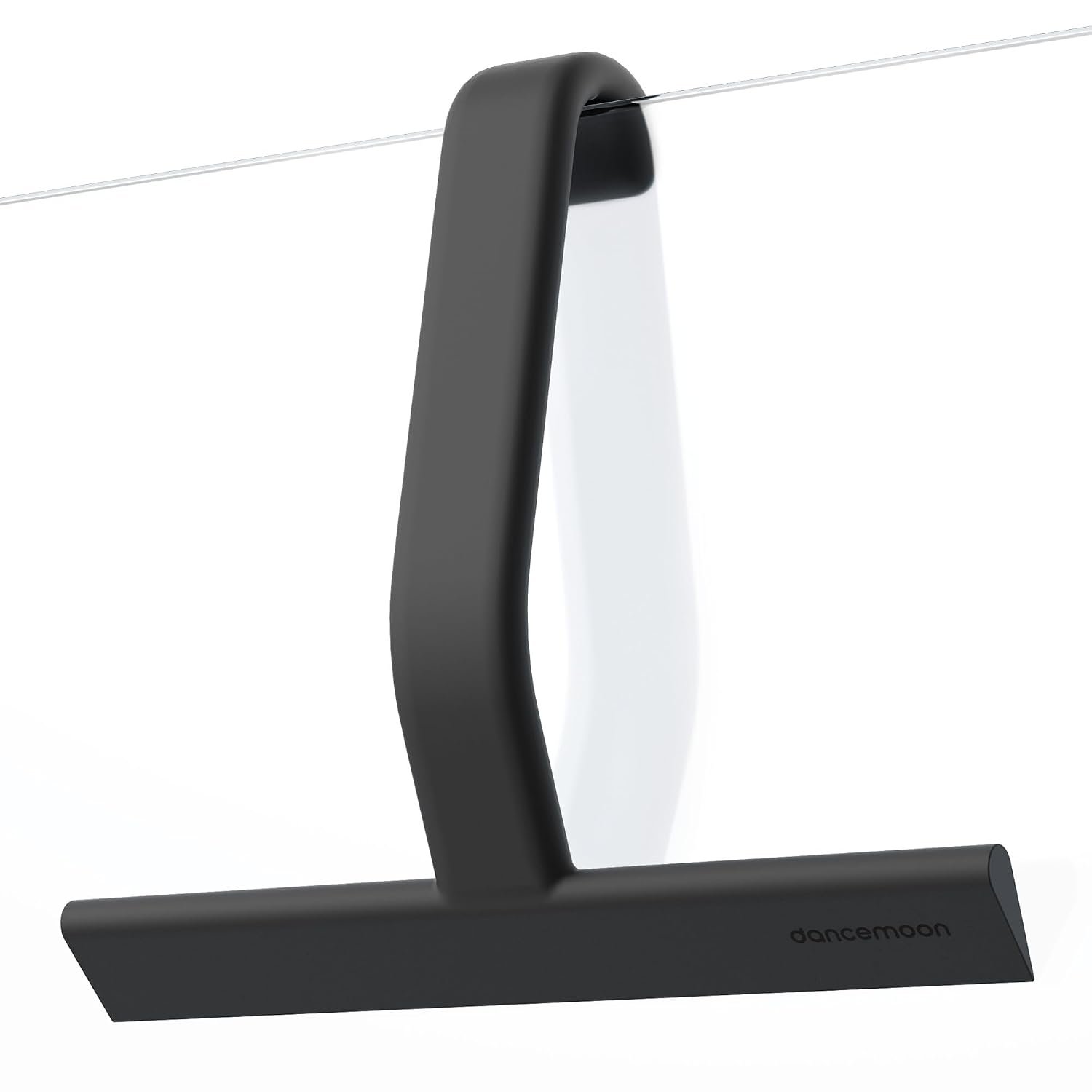 dancemoon JustHang Shower Squeegee, All-One-Piece Soft-Touch Silicone Squeegee with Built-in Hook, Streak-Free & No-Squeak Cleaning for Shower Doors, Windows, Mirrors, Tiles, Cars, 25 cm, Black
