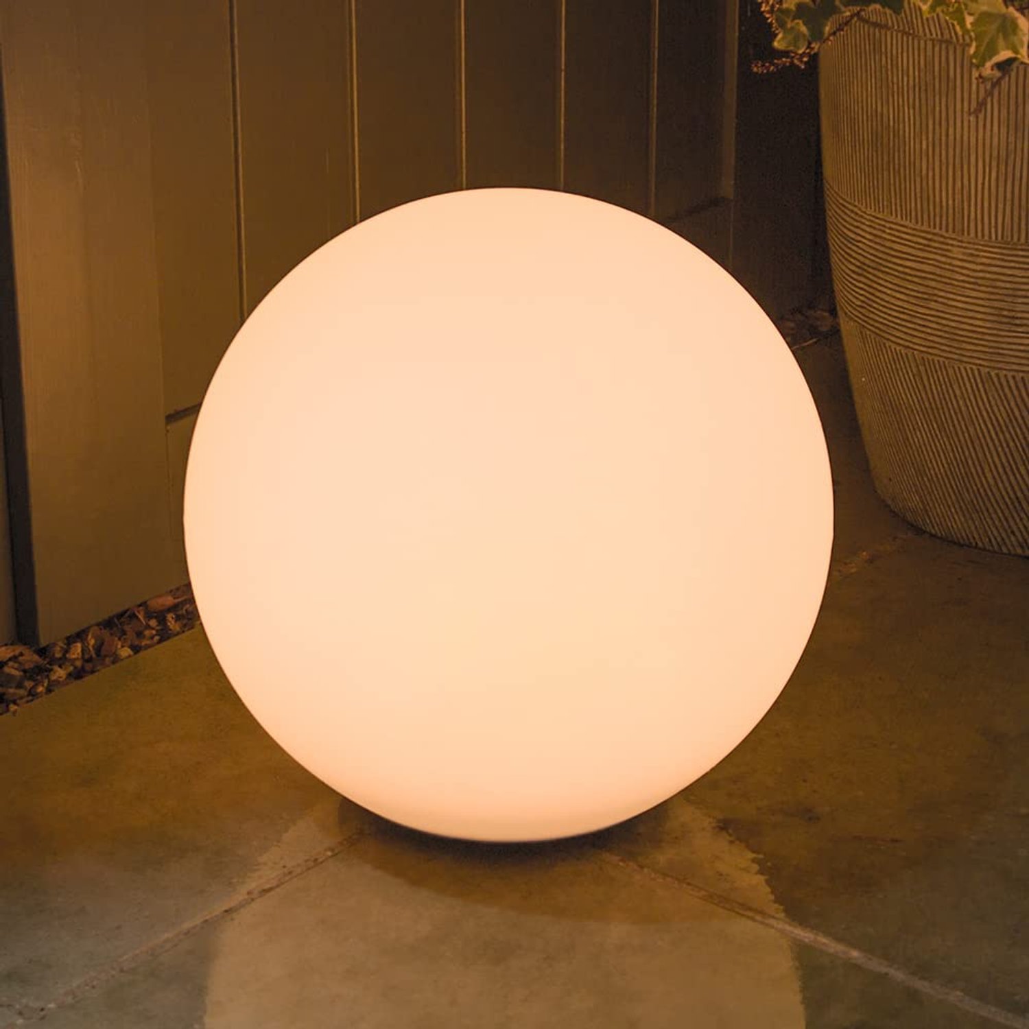 Shapelights® Indoor Outdoor USB Chargeable Solar Powered Colour Changing Mood Light - Sphere 35cm