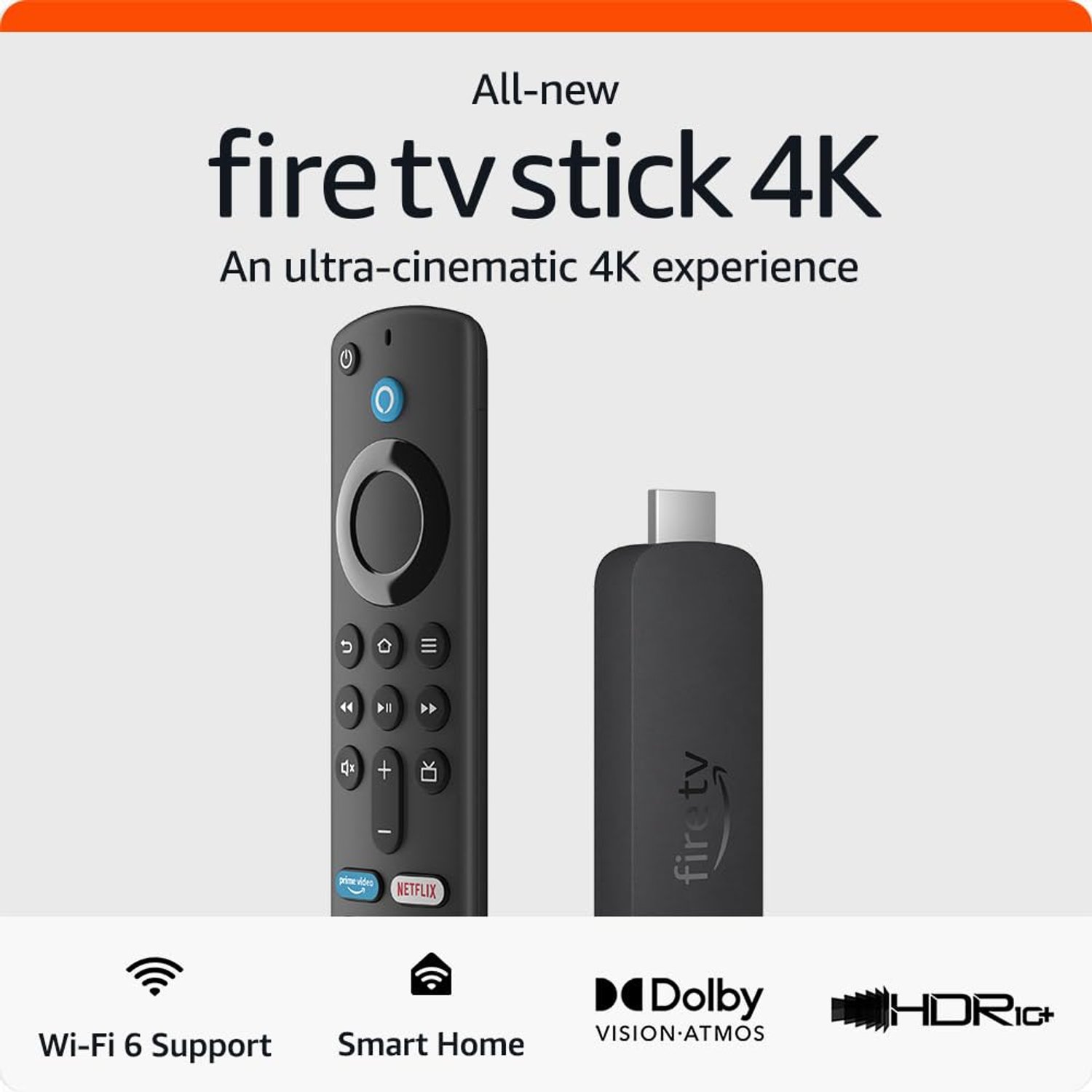 Certified Refurbished Amazon Fire TV Stick 4K streaming device | supports Wi-Fi 6, Dolby Vision/Atmos, HDR10+