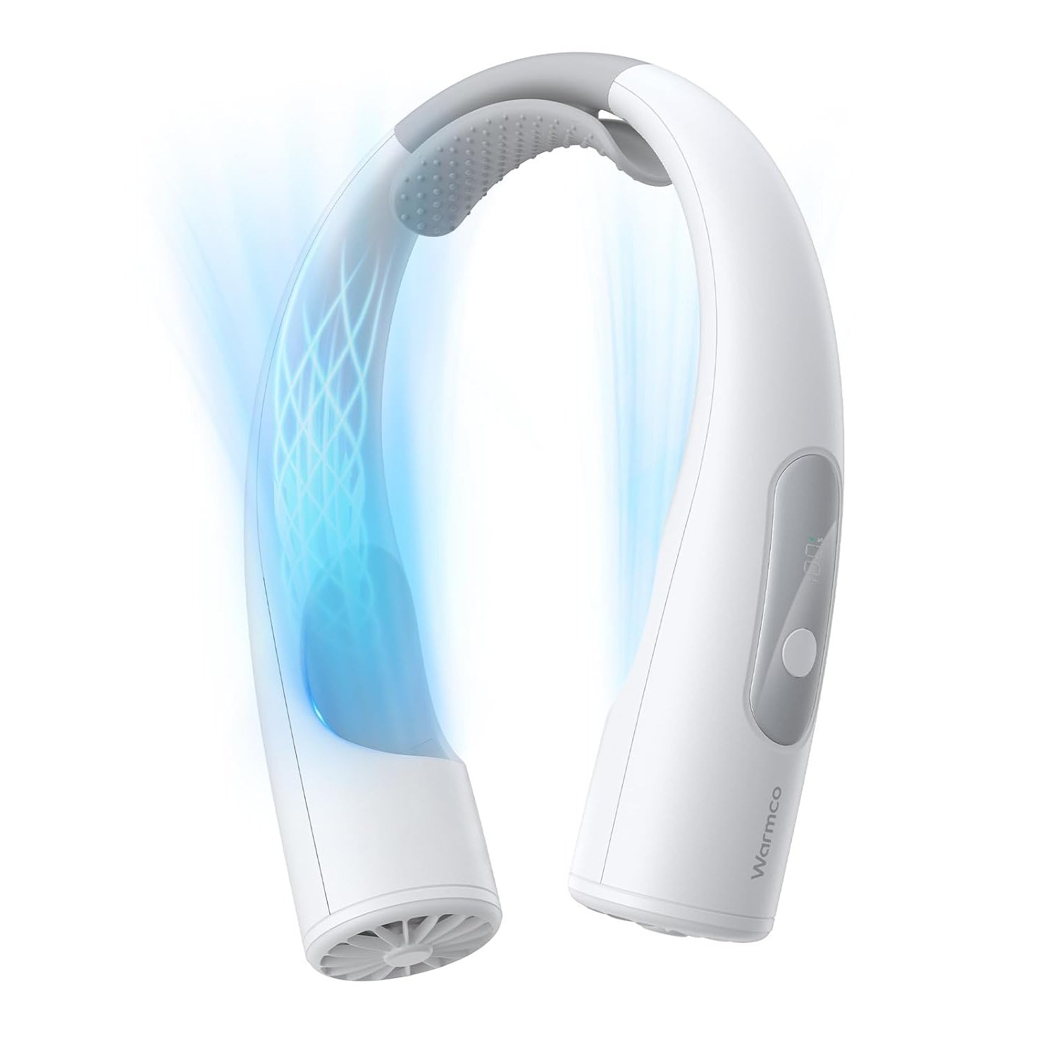 Warmco 10000mAh Portable Neck Fan - Rechargeable Personal Fan with LED Display, 30H Runtime, 360° Cooling Airflow, 4 Speeds Wearable Fan for Travel, Office and Outdoor Use, Gifts for Women Men