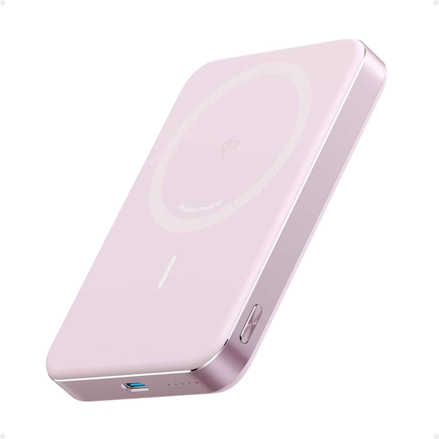Anker MagGo Power Bank, Ultra Slim 10,000mAh Magnetic Battery Pack, Qi2 Certified, Portable, 15W Ultra Fast MagSafe Compatible Charger, Ergonomic Design, Only for iPhone 17/16/15/14