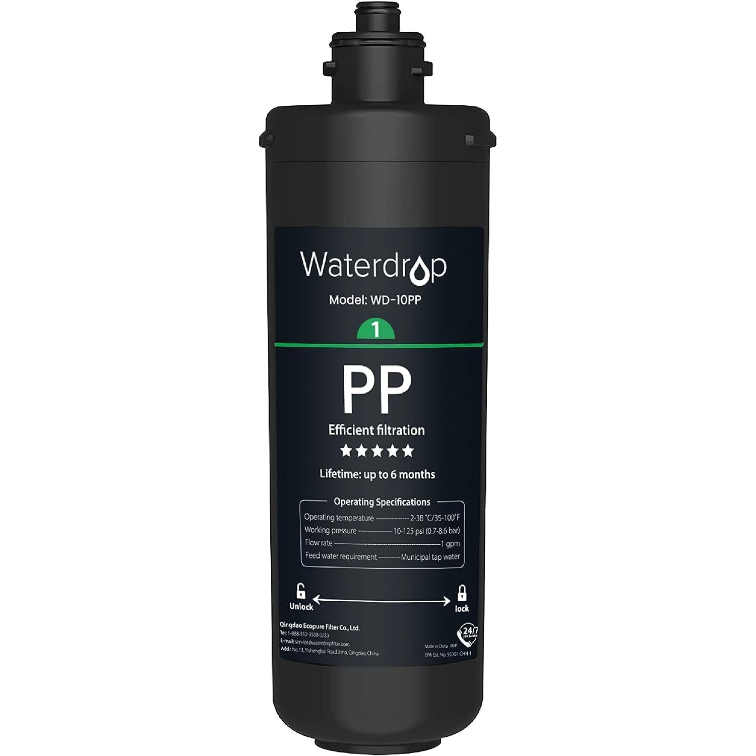 Waterdrop WD-10PP Under Sink Water Filter, Replacement for Waterdrop TSA & TSB &TSB-CM 3-stage Under Sink Water Filter System