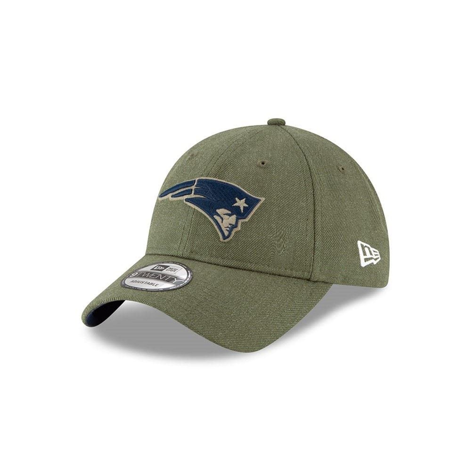New Era New England Patriots 9twenty Adjustable Cap On Field 2018 Salute to Service Green - One-Size