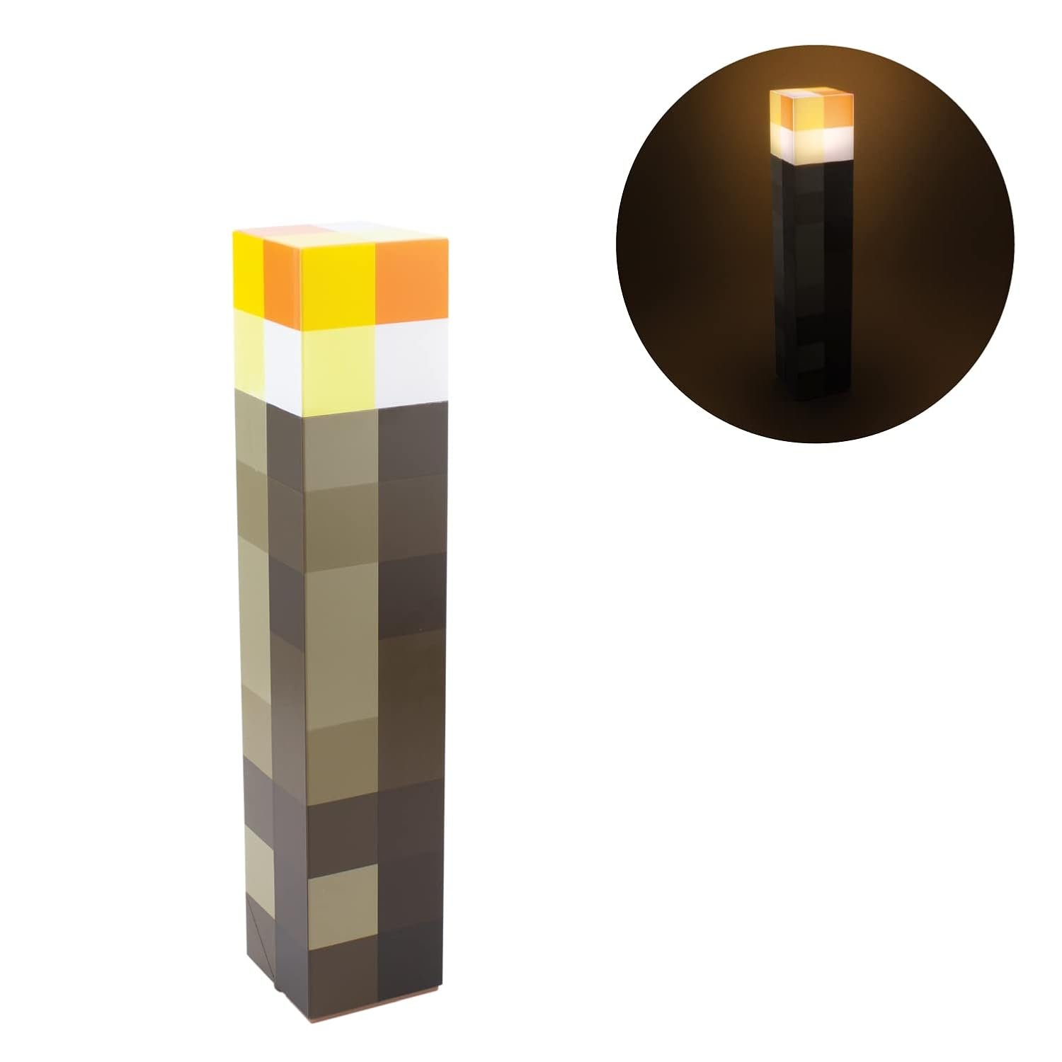 Paladone Minecraft Torch Lamp with 2 Light Modes, Wall Mountable and Freestanding, Battery Operated