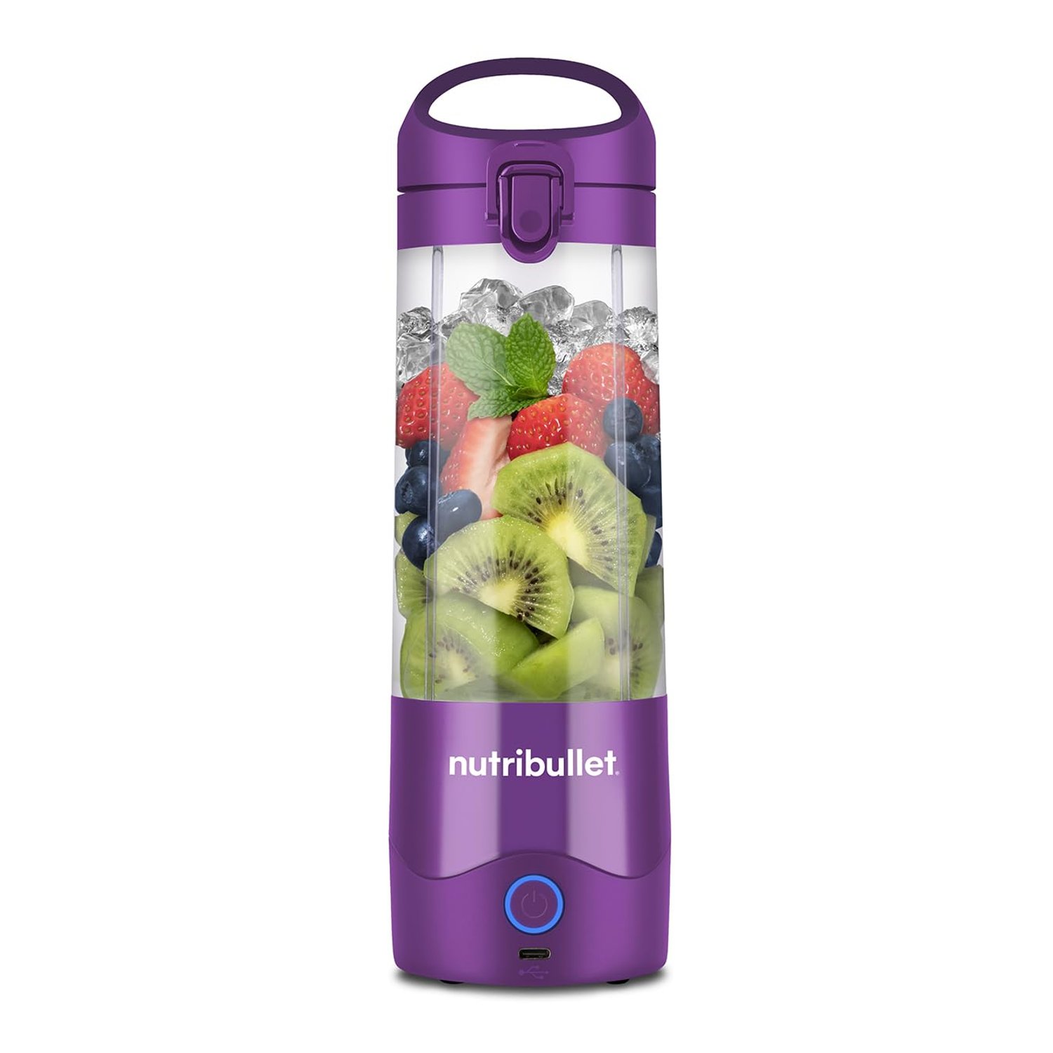 nutribullet Portable Blender in Purple - Powerful Extractor Blade, 475ml Cup, To-Go Lid, USB-C Charging Cable & User Guide - Delivers 15+ Blending Cycles - Healthy Shakes On The Move