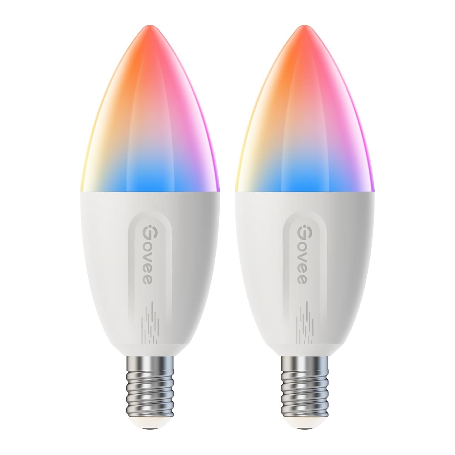 Govee E14 Smart Bulb RGBWW, Smart Light Bulb Work with Matter, Alexa and Google Assistant, Group Control, 450LM, 4.8W, DIY 16 Million Colors, 54 Scenes, 2 Pack