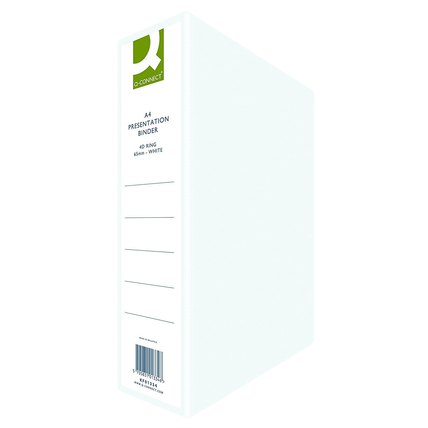 Q-Connect KF01334Q Presentation 4D-Ring Binder 65 mm A4 - White [Pack of 6]