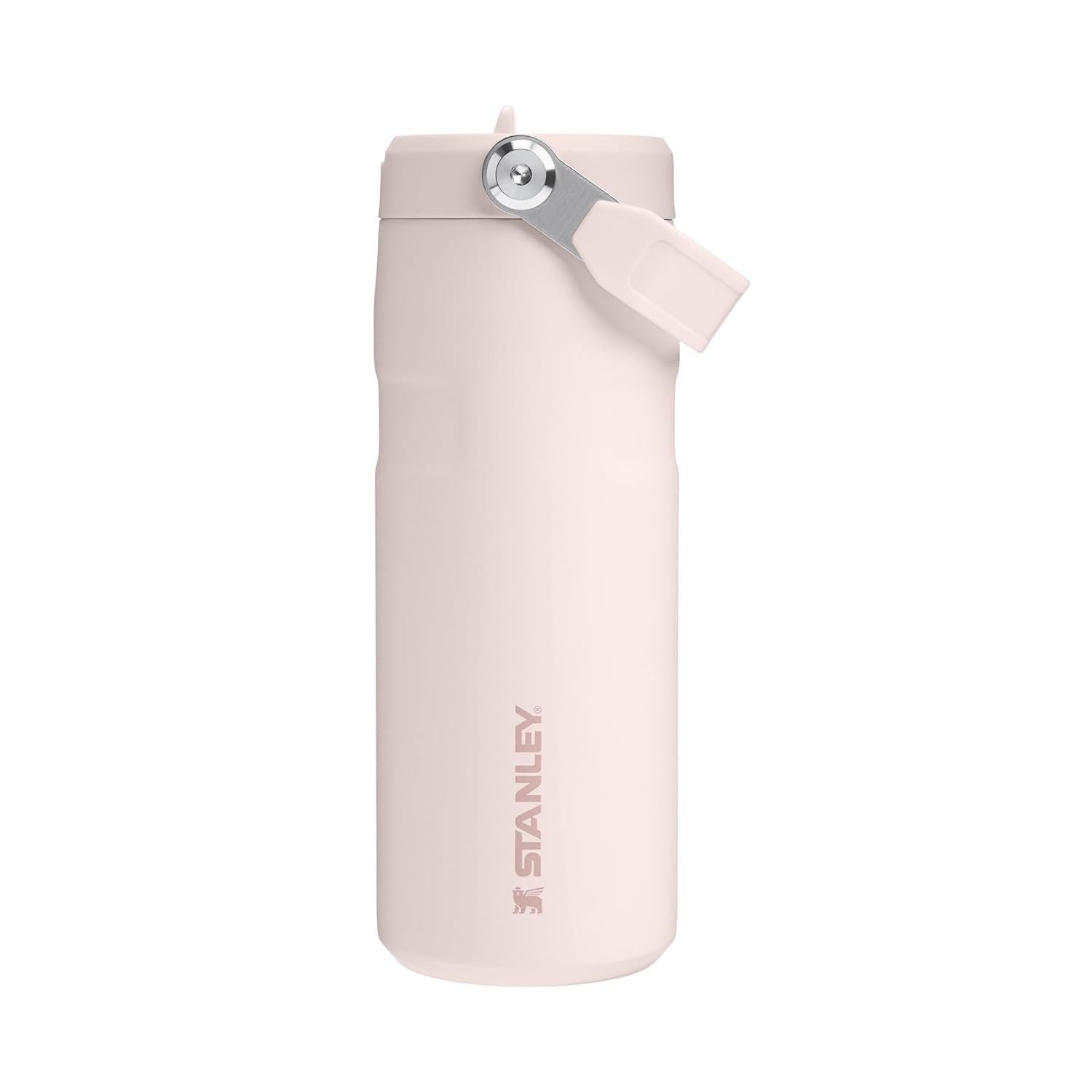 Stanley 1913 Flip Straw Sports Water Bottle with Straw 0.47L - 8 Hours Cold - 40 Hours Iced - Stainless Steel - BPA Free - Leak Resistant - Fits in Cup Holder - Dishwasher Safe - Rose Quartz