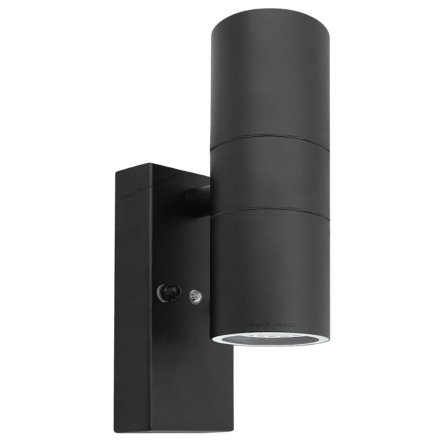 Long Life Lamp Company Outdoor Wall Light Dusk Till Dawn Sensor Black Finish Stainless Steel Up and Down Shining IP65 ZLC090-B