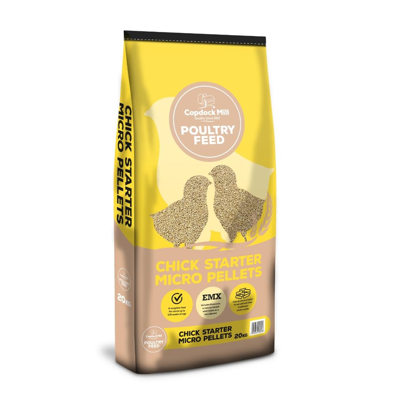 Copdock Mill Growers Pellets Chick Starter Feed, 20kg - Premium Quality Complete Chick Feed to Follow Chick Crumb