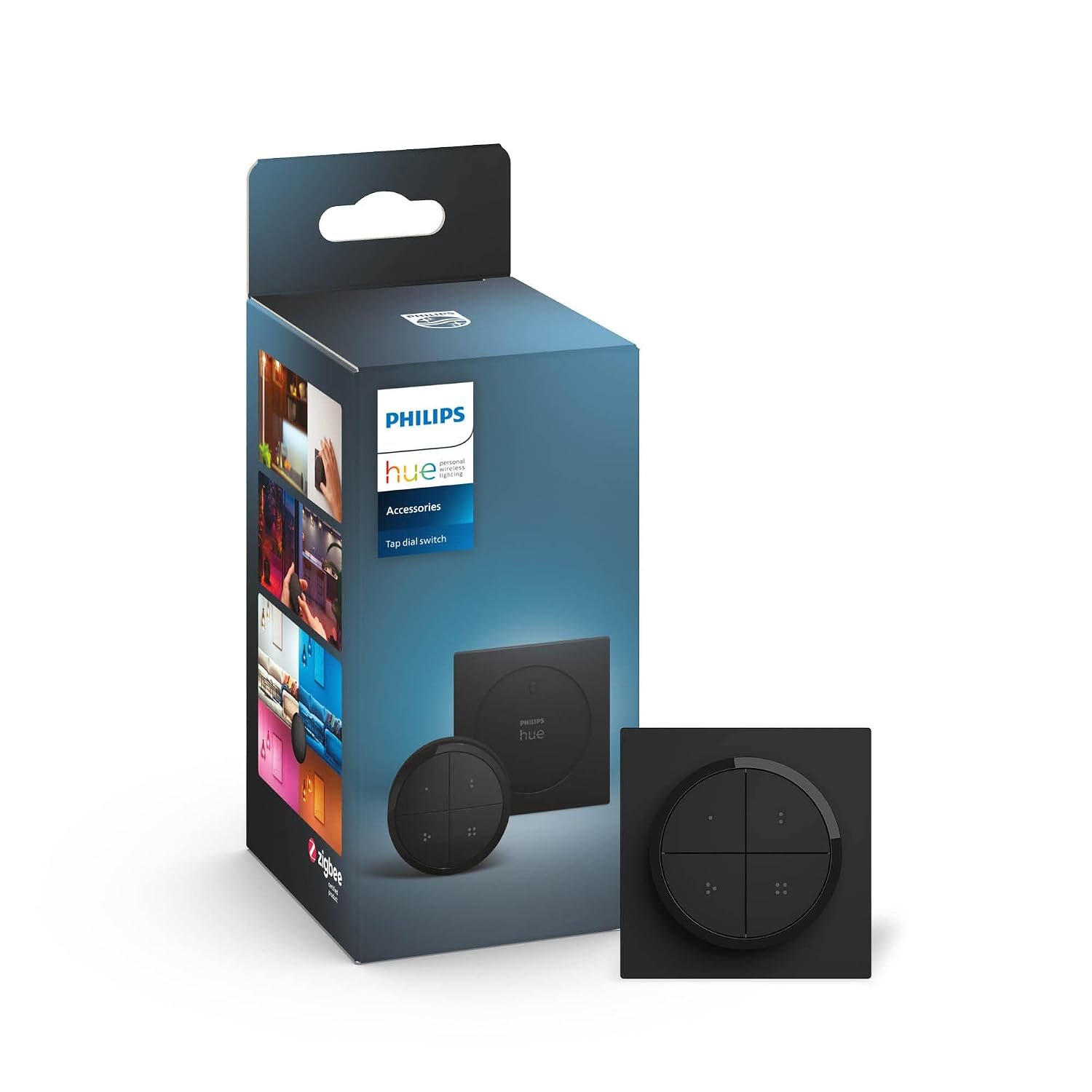 Philips Hue Tap Dial Switch [Black] Easy Smart Lighting Control. Indoor Home Lighting Automation, Set Scenes, Ambiance and Dimming.