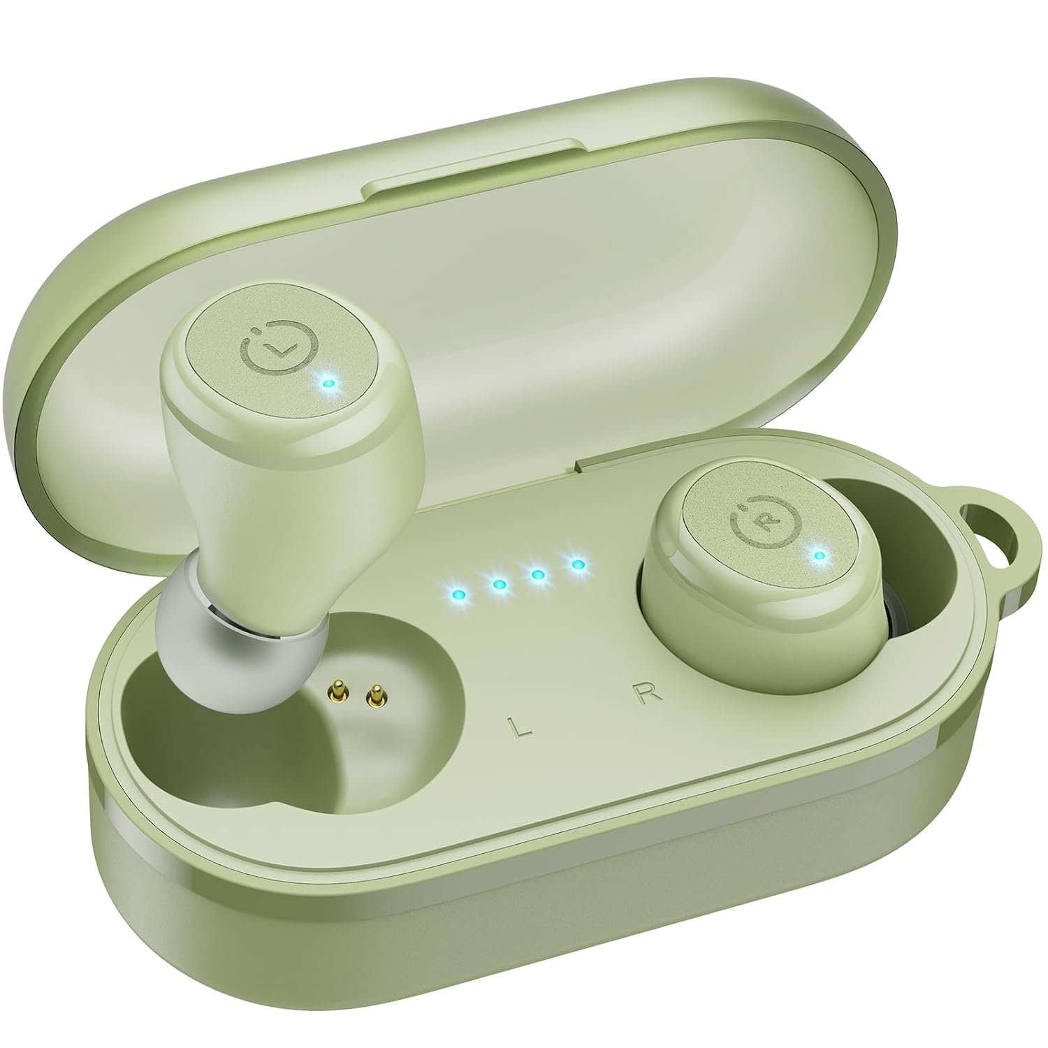 TOZO T10 2026 Bluetooth 5.3 Earbuds True Wireless Stereo Earphones Headphones IPX8 Waterproof in Ear Wireless Charging Case Built in Mic Headset Premium Sound with Deep Bass for Running Sport (Green)
