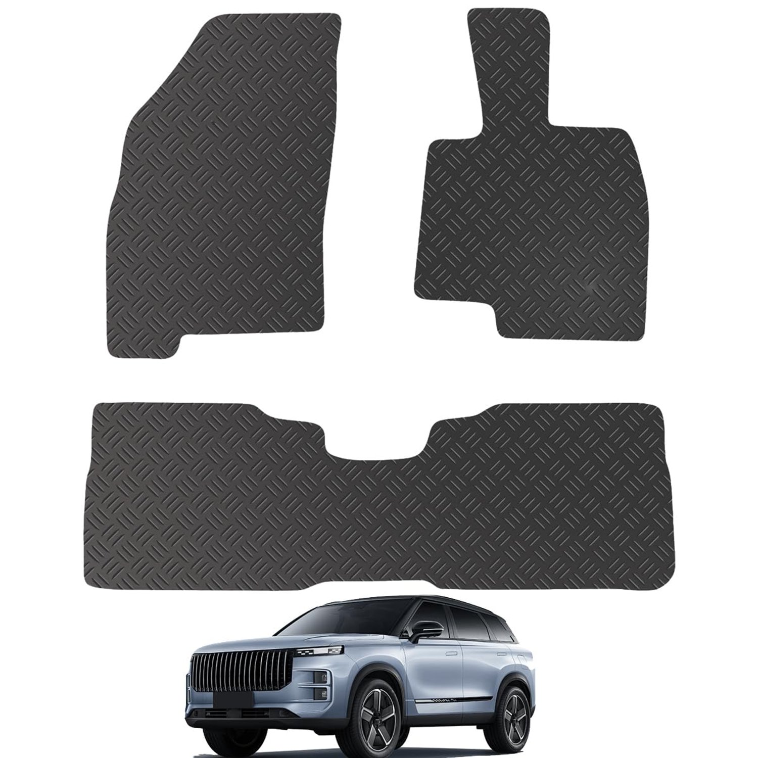 Carsio Rubber Car Mats For Jaecoo 7 [Plug-In-Hybrid Models] 2024+ Tailored Fit Rubber Floor Mat Set Complete Accessory Black Custom Fitted - Anti-Slip Backing, Heavy Duty & Waterproof