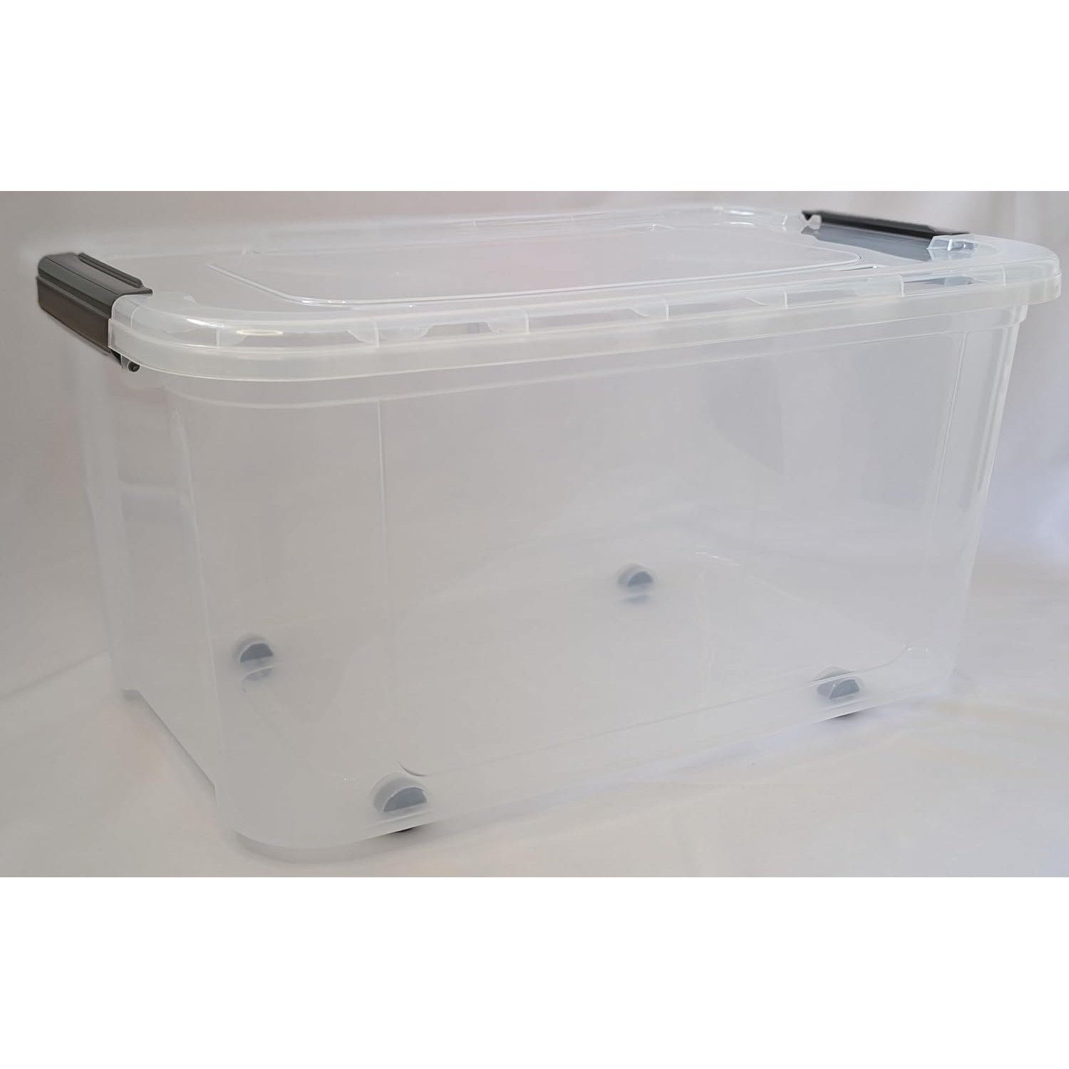 Set Of Two Plastic Storage Box Boxes Lid Handles Food Container Home Kitchen Office Box UK (70L on Wheels)