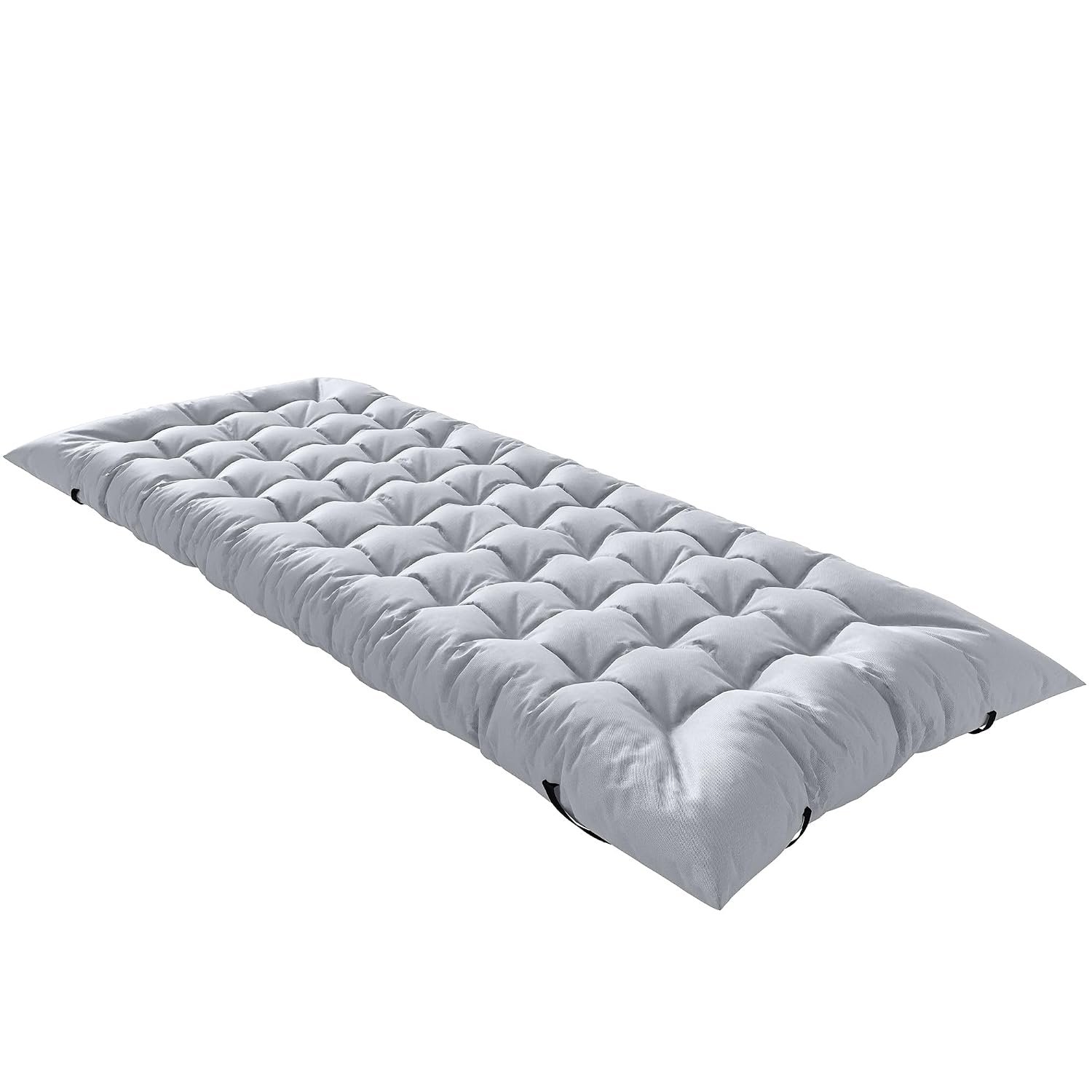 Outsunny Sleeping Mat, Foldable Camping Mattress Pad with Four Corner Elastic Straps, Camping Mat for Cot, Tent, Travel, 200 x 80 cm, Light Grey