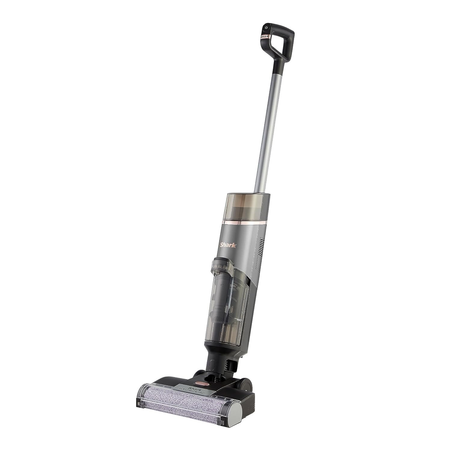 Shark HydroVac Cordless Hard Floor Cleaner with Antimicrobial Brush-Roll & Odour-Neutralising Multi-Surface Solution, Self-Cleaning, Vacuums & Mops Wet & Dry Messes, Grey WD210UK