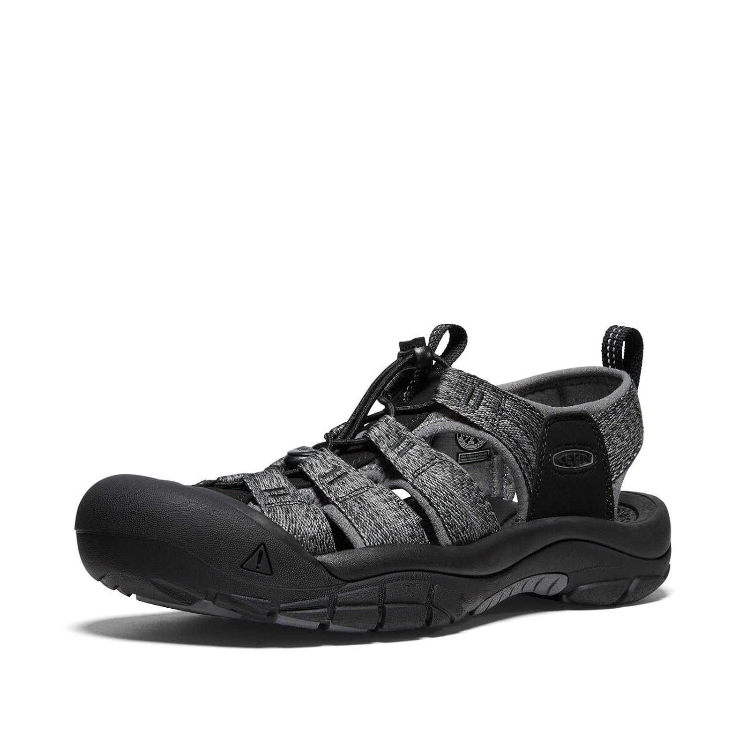 KEEN Men's Newport H2 Closed Toe Water Sandals, Black/Steel Grey, 15