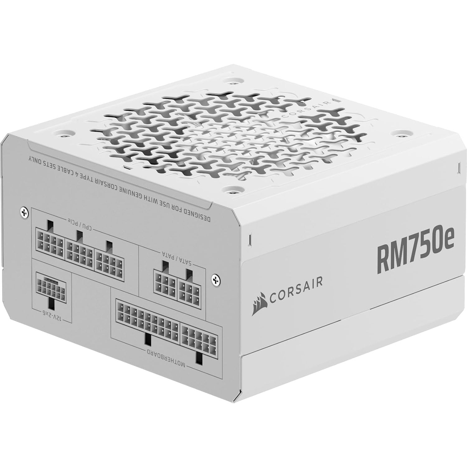 CORSAIR RM750e (2025) Fully Modular Low-Noise ATX Power Supply with 12V-2x6 Cable – ATX 3.1 & PCIe 5.1 Compliant, Cybenetics Gold Efficiency, 105°C-Rated Capacitors, Modern Standby Mode – White