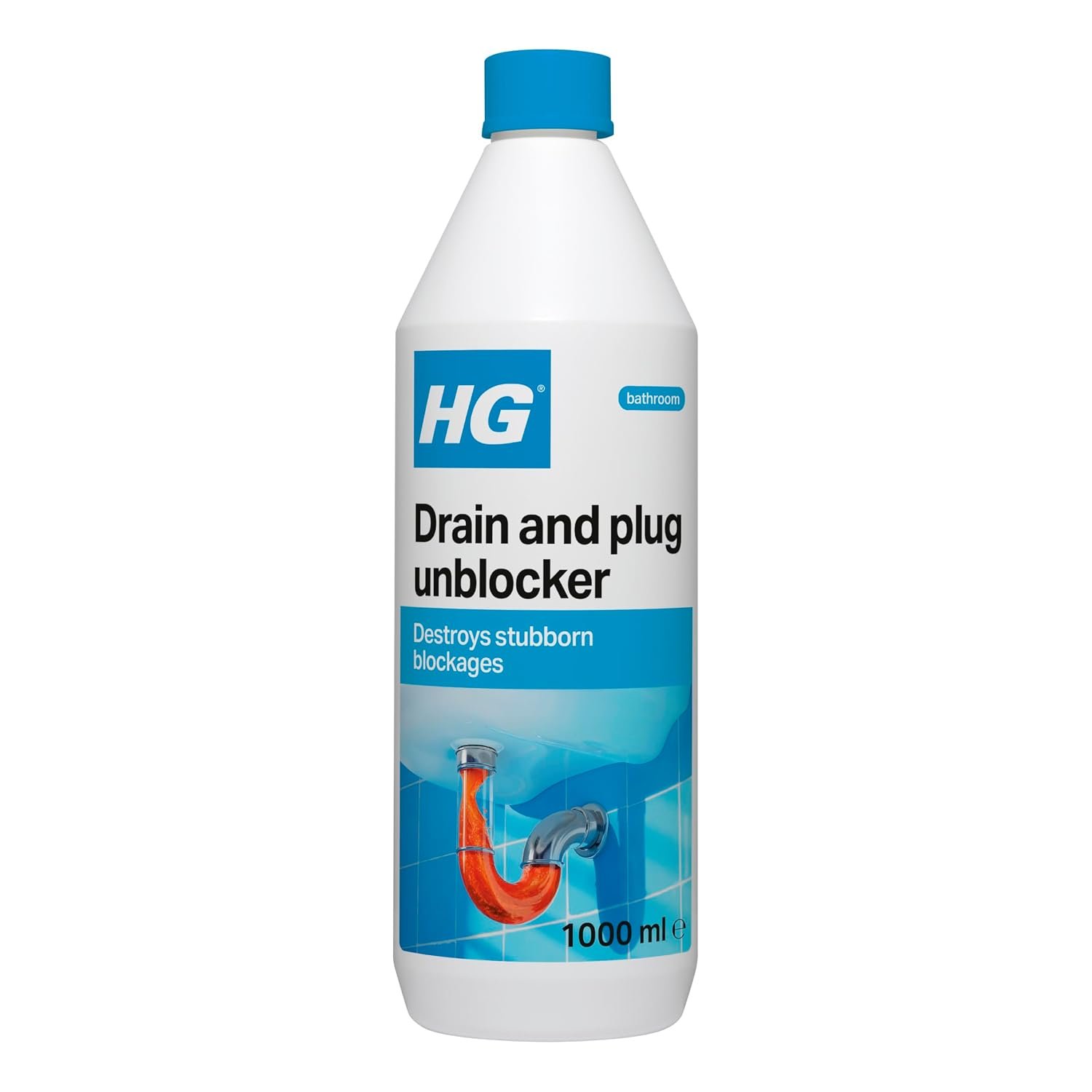 HG Drain and Plug Unblocker | Clears Blocked Sinks & Shower Drains | 1L