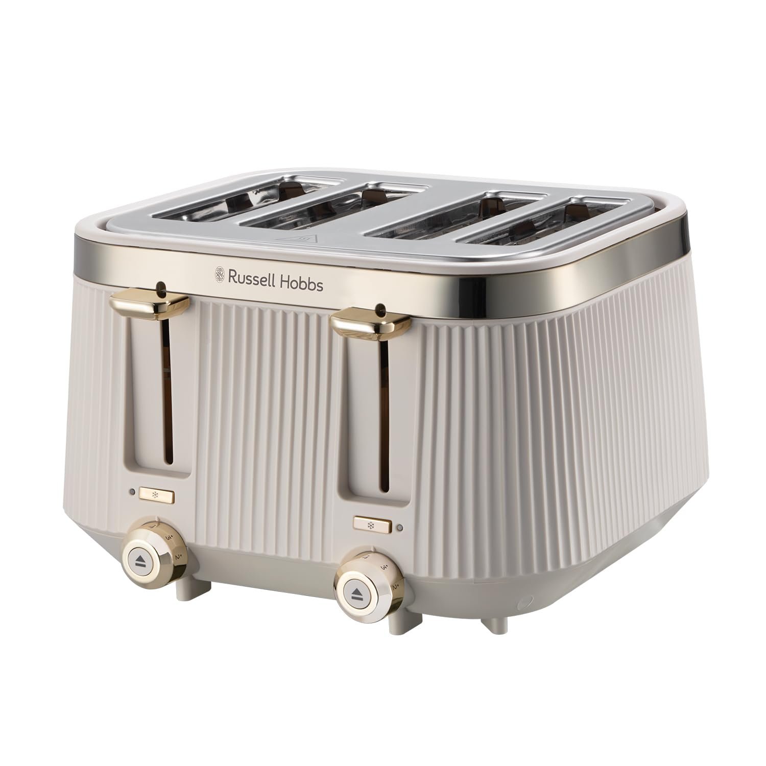 Russell Hobbs 4 Slice Toaster [1960W, Frozen/Cancel/Reheat function with Indicator light] Brontë Stone (Extra wide slots, 6 Browning levels, Lift & Look function, Lift high feature) 26771