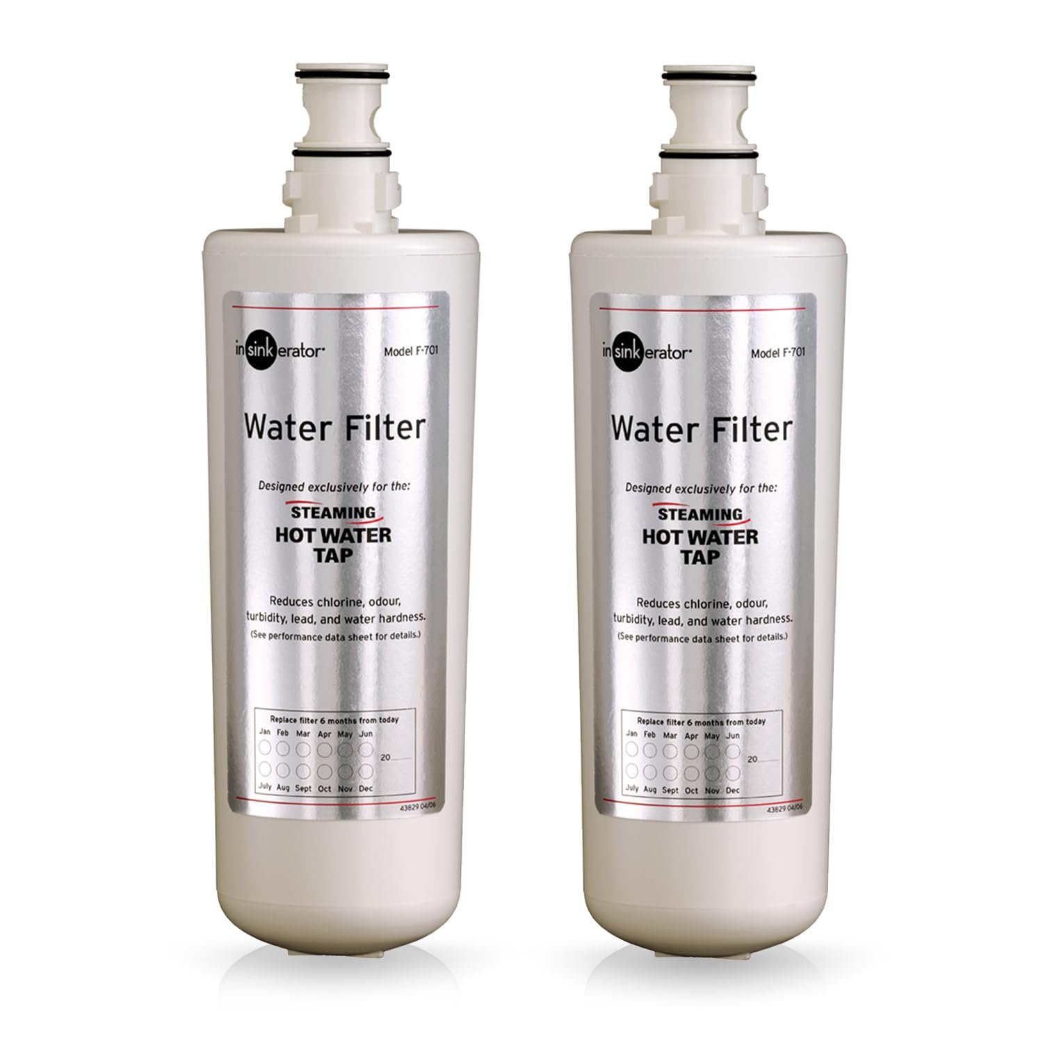 InSinkErator F-701R Under Sink Water Filter, Tap Water Purifier for Clean Drinking Water, Exclusively for Hot Water Tap, 454 Litre Capacity, 2 Pack