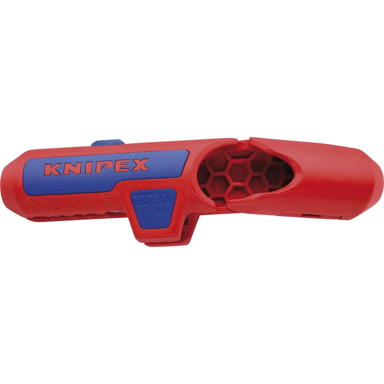 KNIPEX Ergostrip Universal Stripping Tool for Right-Handers, 135 mm, Round Cable, Coax Cables, Data Cables, Wire Stripper, 16 95 01 SB