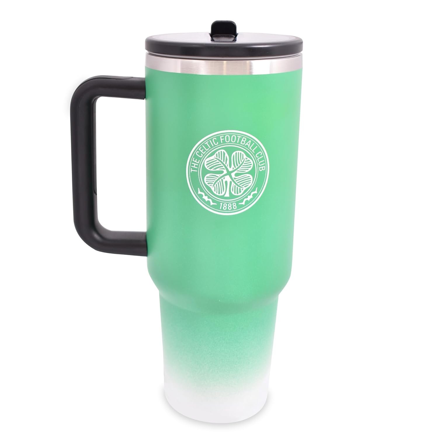 Hy-Pro Officially Licensed Celtic 40oz/1.18 L Thermal Flask & Handle - Metal Water Bottle with Straw, Portable Water Bottle for Sports & Daily Use - Stainless Steel Design