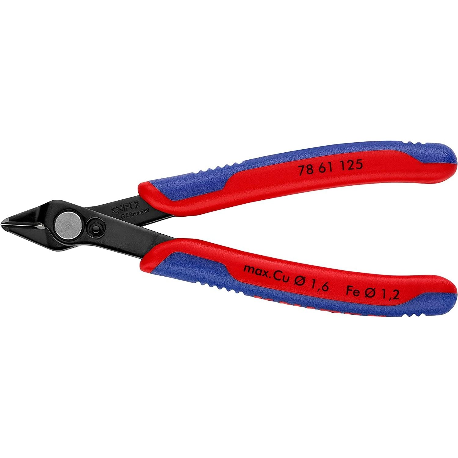 KNIPEX Electronic Super Knips Electronics Diagonal Cutter, 125mm, Soft Wire (Copper) to 1.6 mm, Medium Hard Wire to 1.2mm, 78 61 125