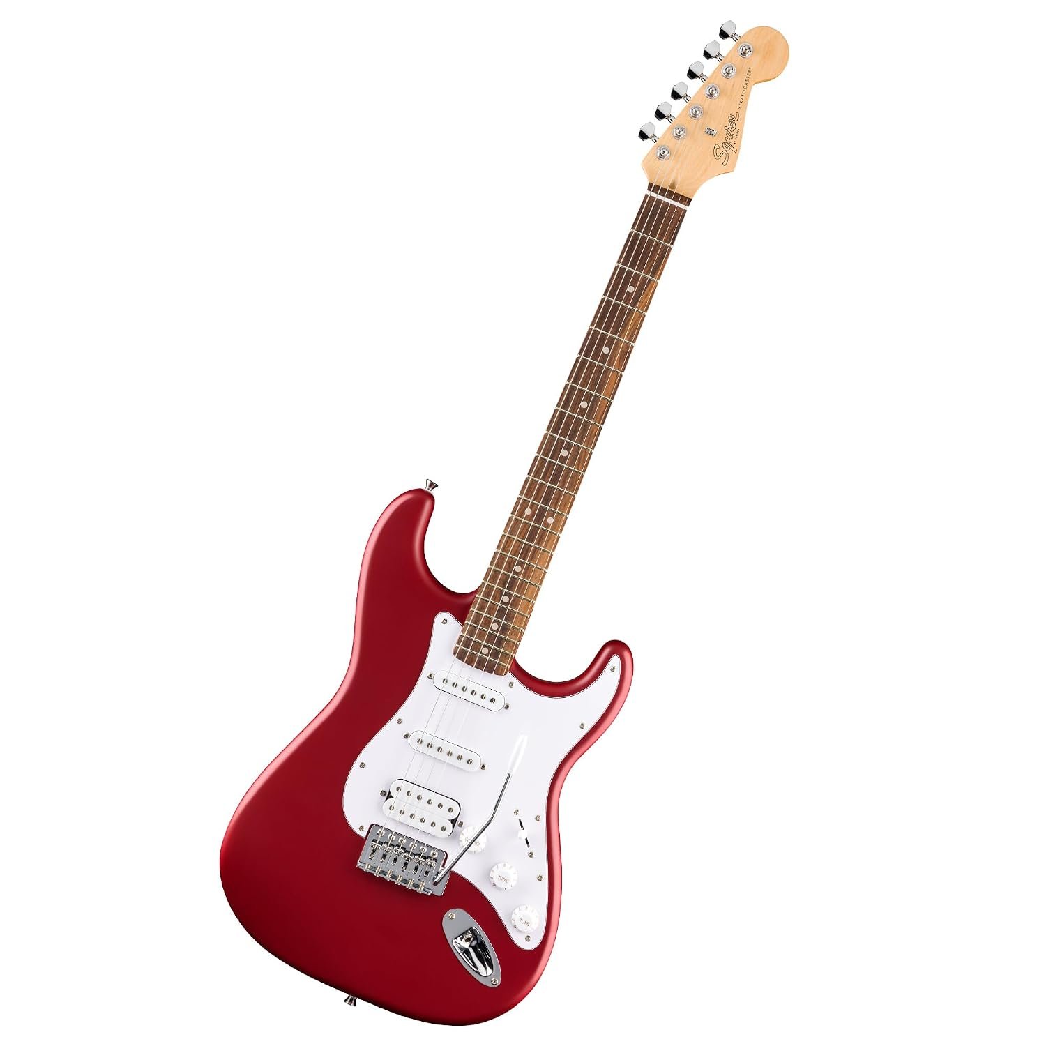 Squier by Fender Debut Stratocaster HSS Electric, Perfect for Beginners with Free Virtual Lessons, Easy-to-play Neck and Body, Dakota Red