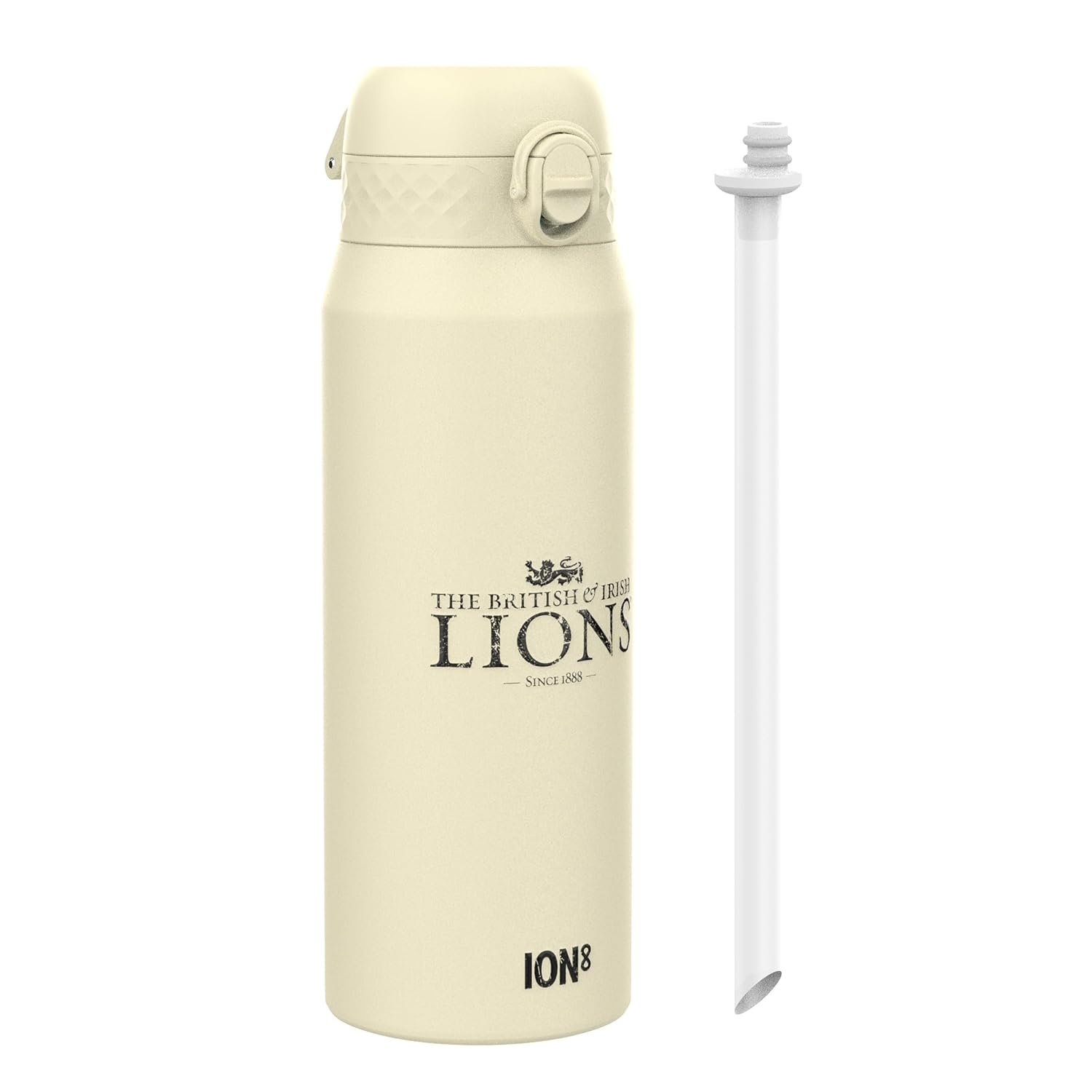 British & Irish Lions Rugby Crest Sports Thermal Water Bottle with Removable Straw, 750ml/24oz, Leak Proof Insulated Drinking Bottle, Easy to Open, Secure Lock, Dishwasher Safe