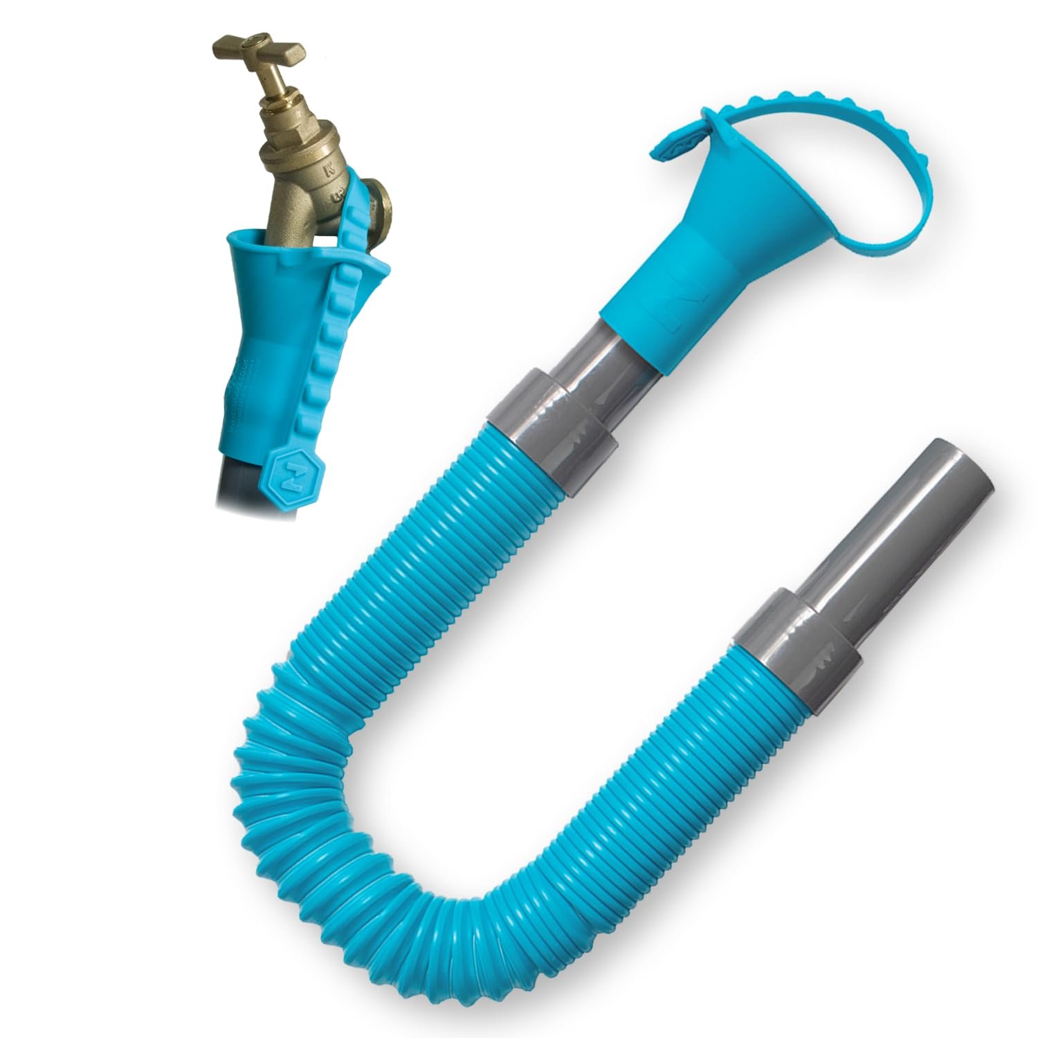 Colapz Caravan Accessories - Collapsible Fresh Water Aquaroll Fill Up Hose - Extendable 1m Trunk Hosepipe with Bag for Filling your Drinking Water Container - Use with Caravan Motorhome or Camping
