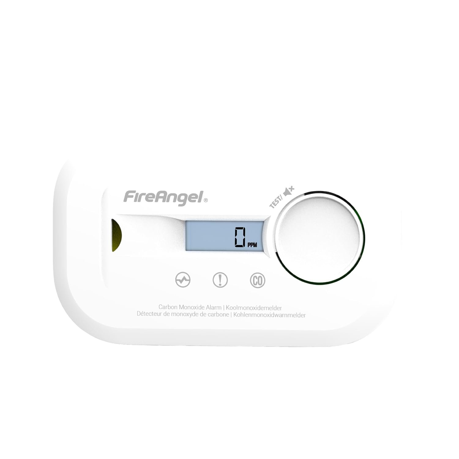 FireAngel FA6812 Digital Carbon Monoxide Detector with LCD Screen, 10-Year CO Alarm Sensor, Portable Carbon Monoxide Alarm for Home, Travel, Caravan