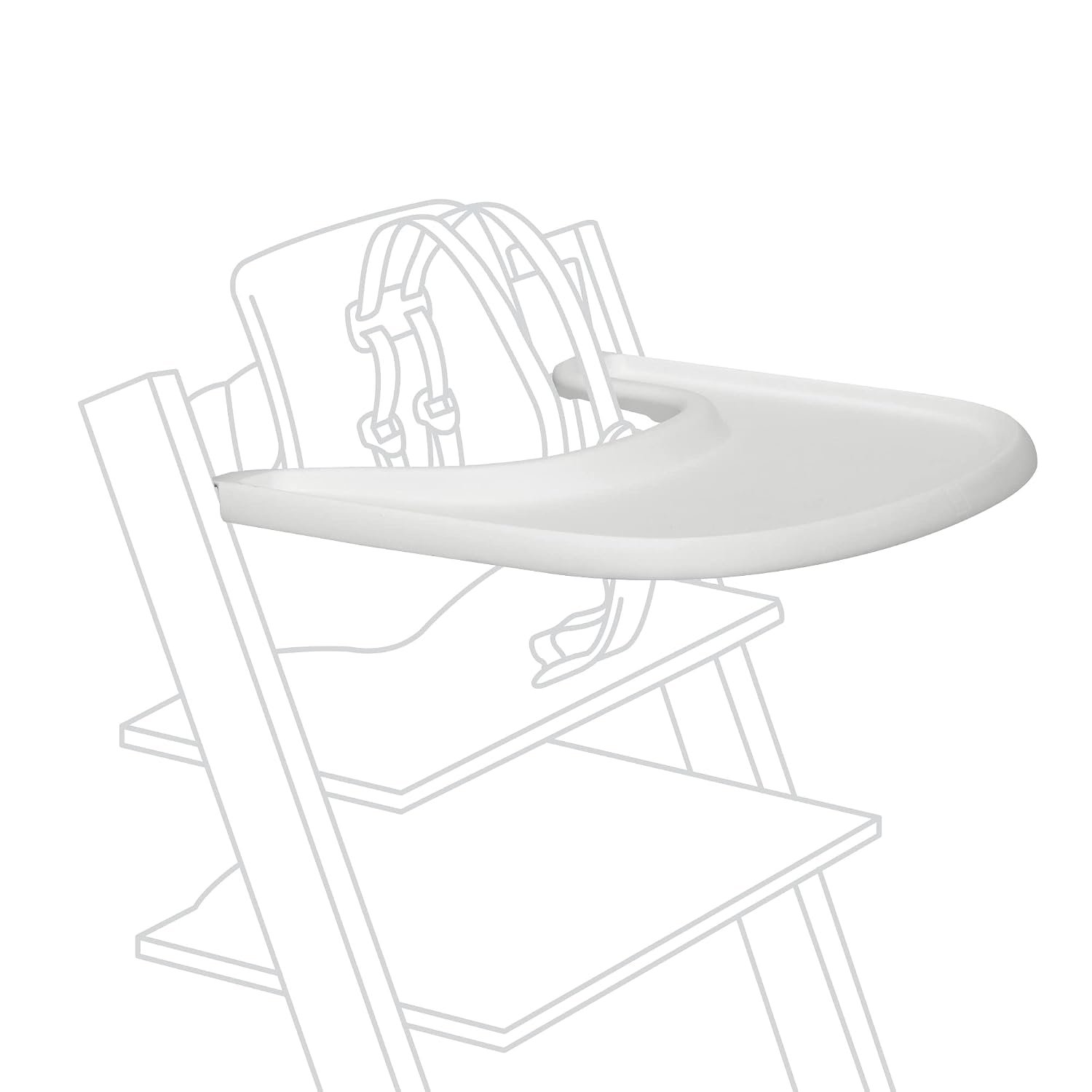 Stokke Tray Compatible with Tripp Trapp - Wipeable High Chair Accessory for Meals, Snacks & Play - Easy Attachment, BPA-Free & Dishwasher-Friendly, White