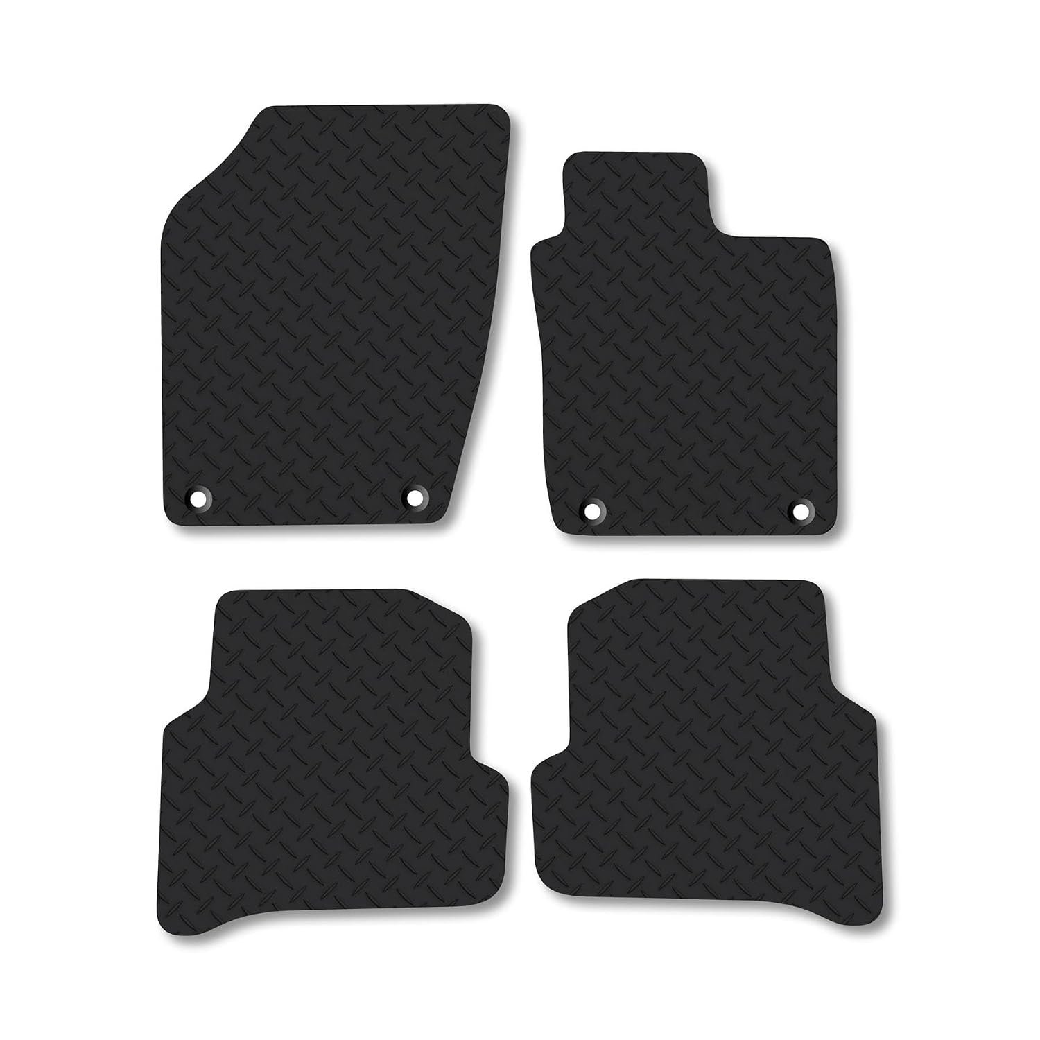 Skoda Fabia (2015-2021) Heavy Duty Thick Rubber Car Mats Accessories Tailored Fit Front Rear Set Compatible Accessory Waterproof Durable Non-Slip 5mm Full Coverage Protection with Clips