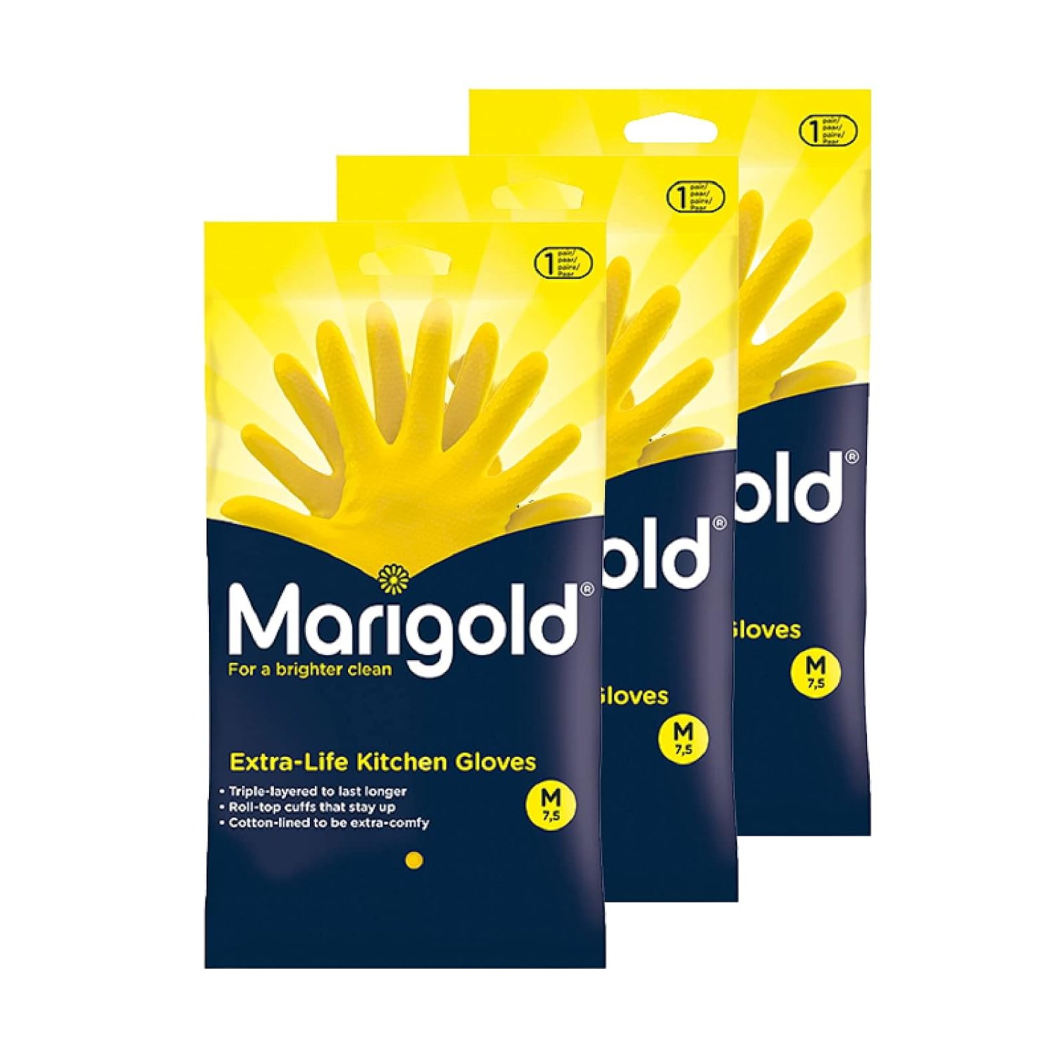 MARIGOLD Extra Life kitchen Glove, M (Pack of 3)