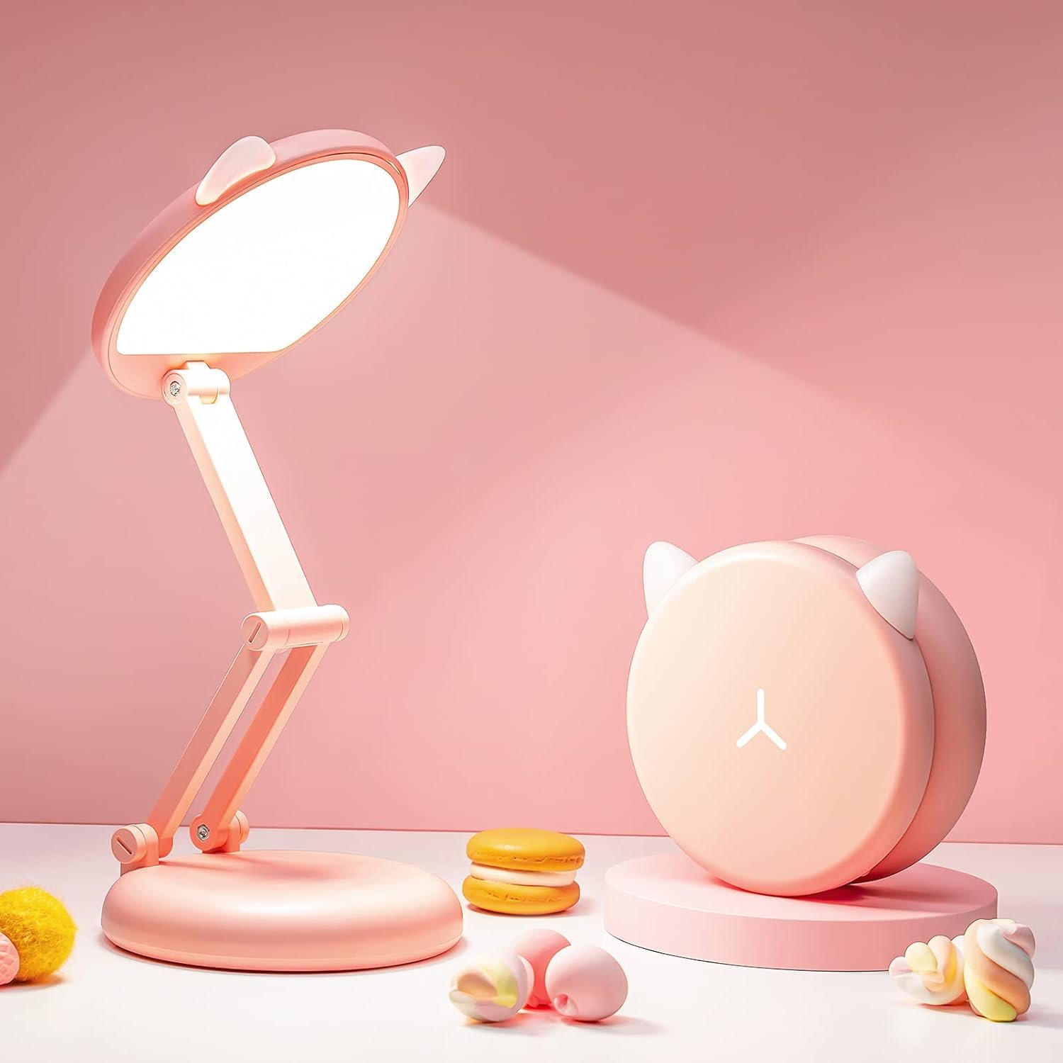 One Fire Pink Lamp, 3600mAh & 17Hrs of Use Kids Reading Light, Dimmable Cute Room Decor, Cute Stuff for Girls Bedroom Decor, for Kids Bedside Table Pink