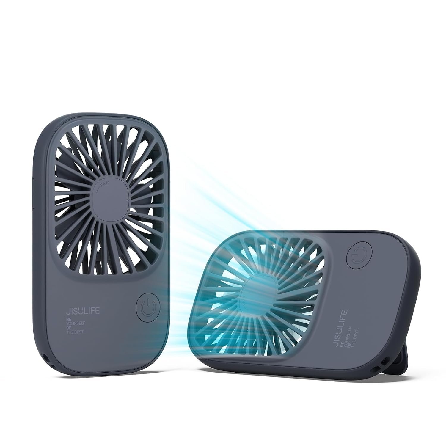 JISULIFE Handheld Portable Mini Fan with 3 Speeds, Ultra Slim USB Rechargeable Personal Pocket Eyelash Fan for Girls Kids Women Men Travel Blue