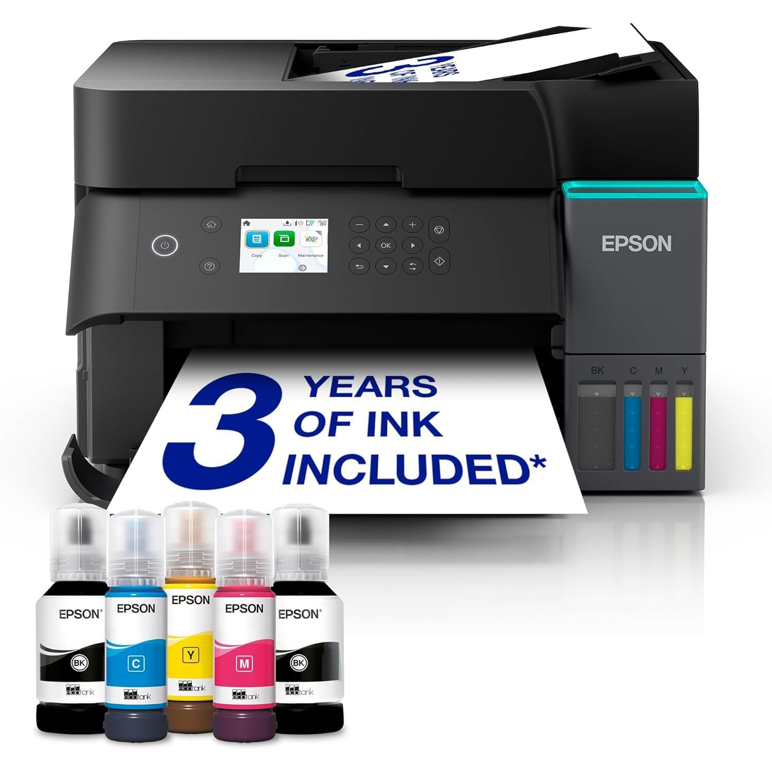 Epson EcoTank ET-3950 Ink Tank Printer | Home Office Use | Wireless | A4 | Duplex Print, Copy, Scan | 6.1cm LCD Screen | 30-Page ADF | Includes up to 3 Years of Ink